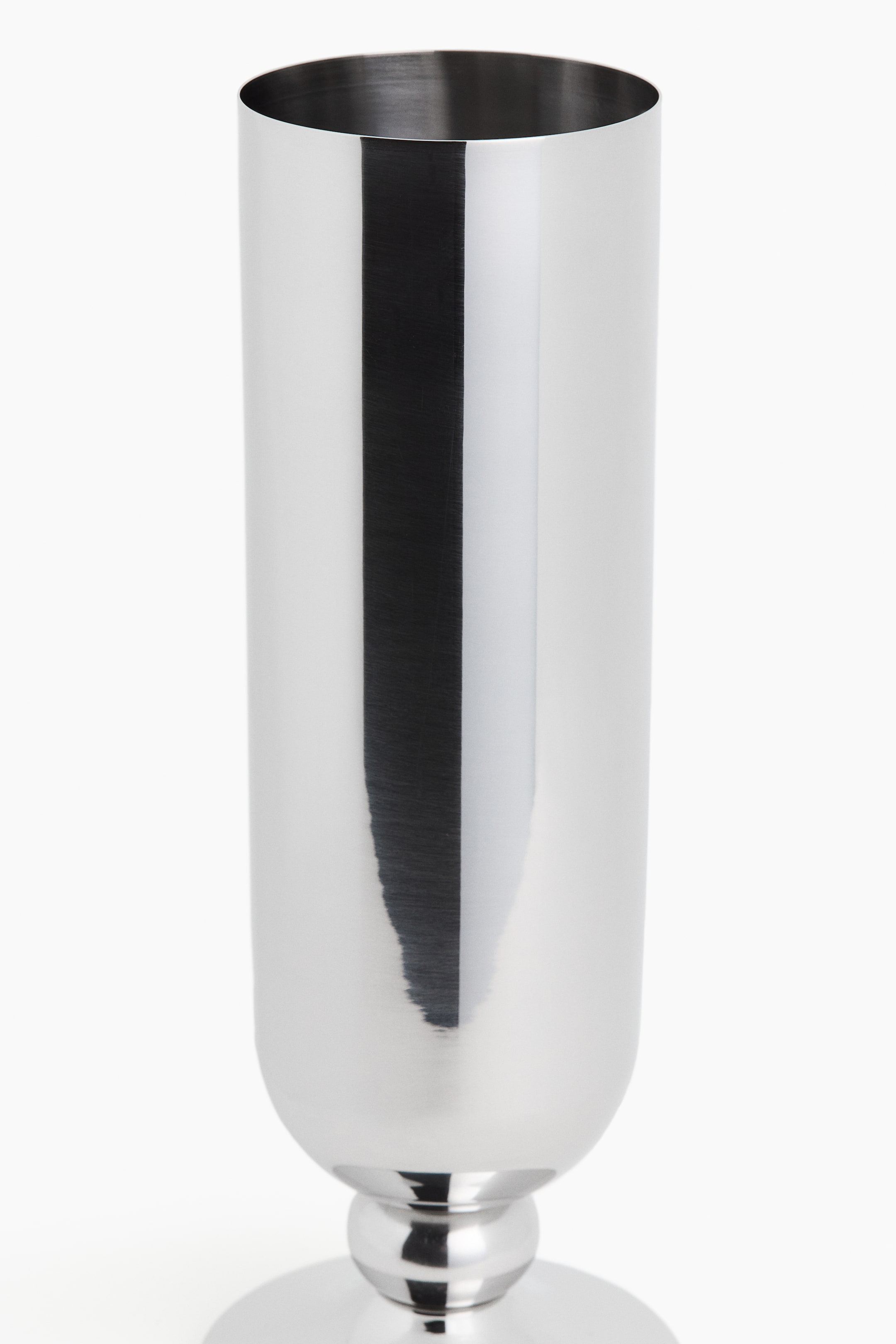 Large Footed Stainless Steel Vase