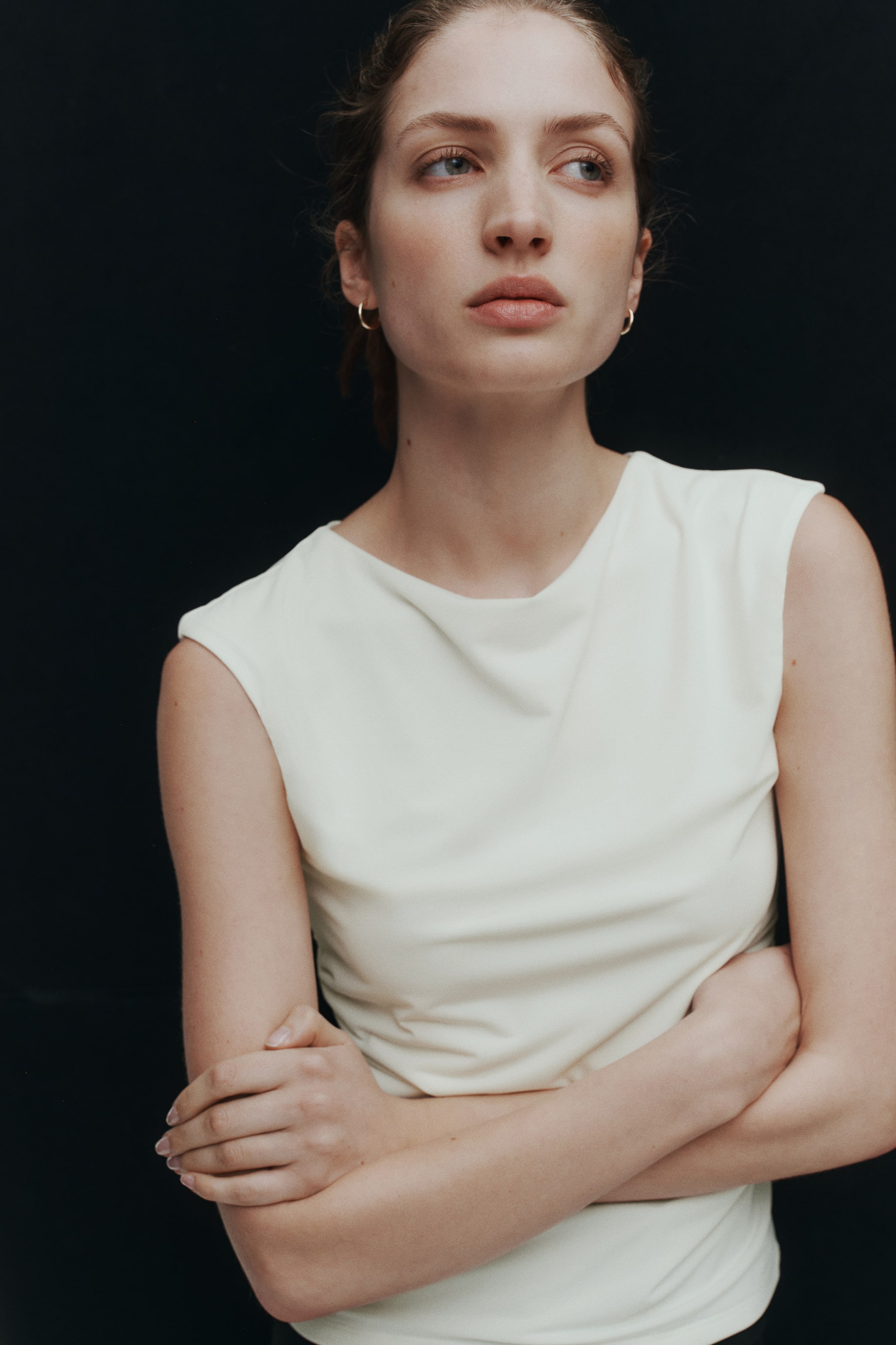 Draped Boat-Neck Top