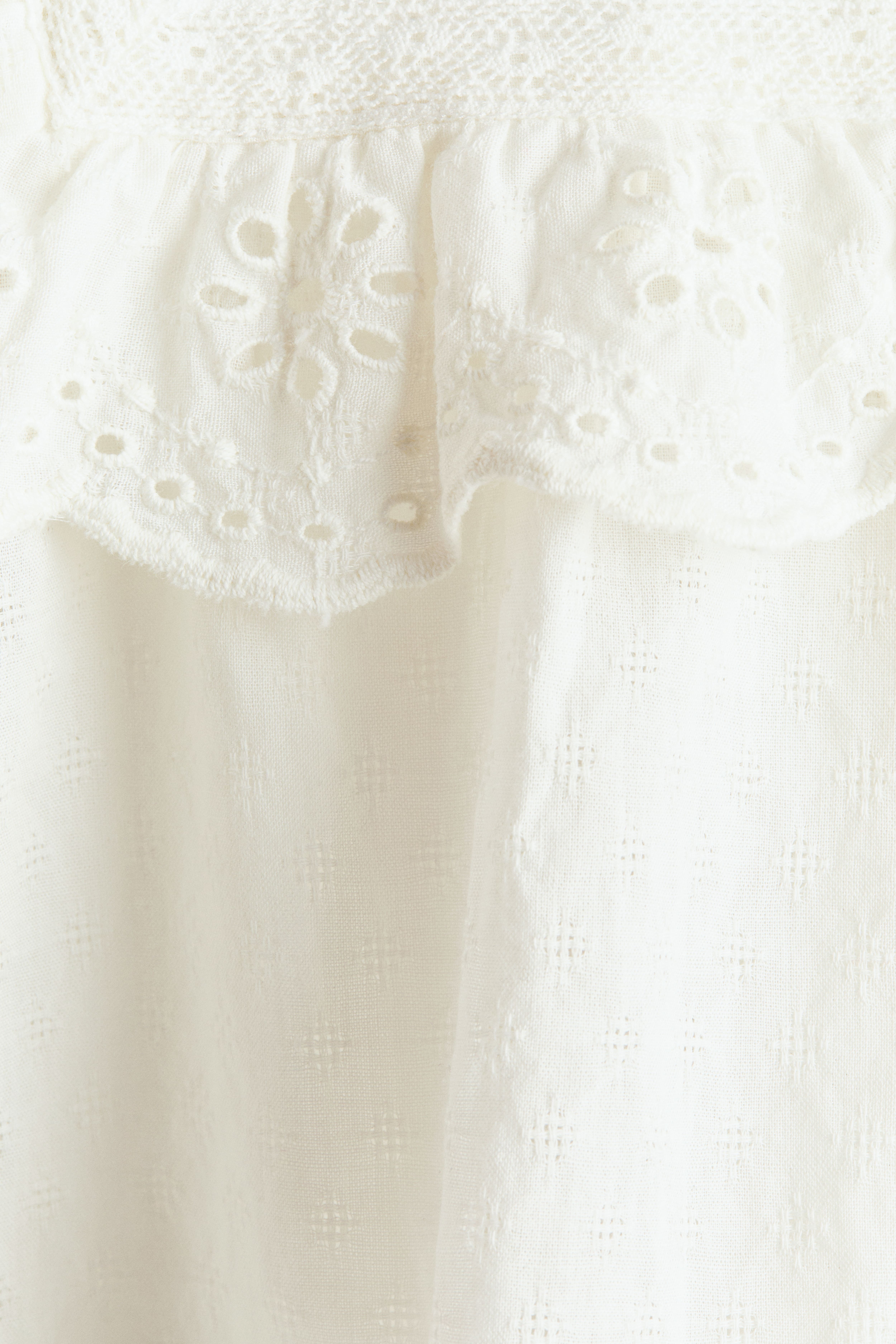 Ruffle-Trimmed Cotton Blouse