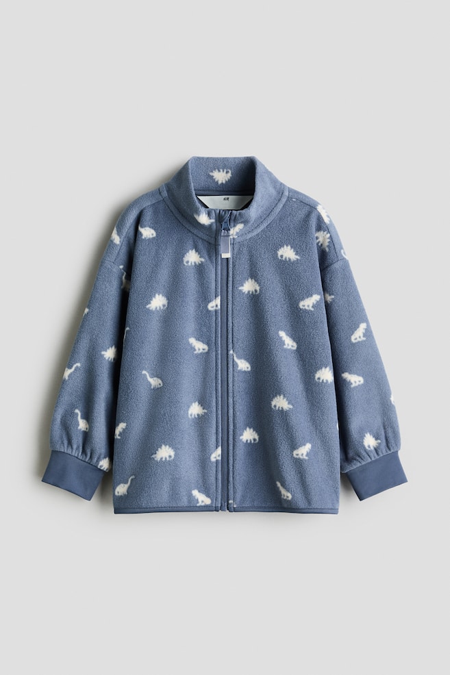 Fleecejacke - Taubenblau/Dinosaurier/Beige/Leopardenprint/Cremefarben/Geblümt/Mattrosa/Kirschen/Weiß/Dinosaurier/Beige/Dinosaurier - 1