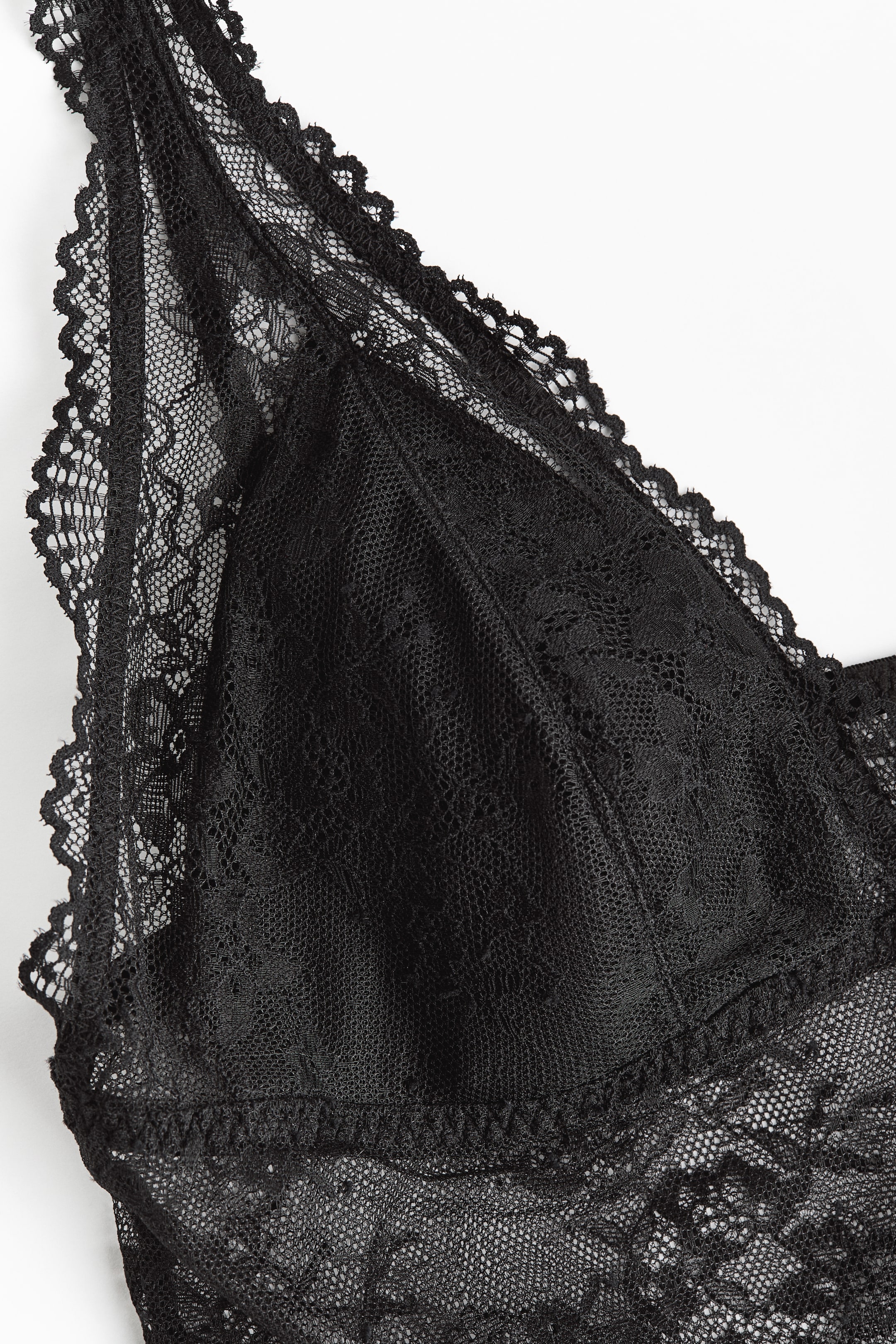 Padded-Cup Lace Thong Bodysuit