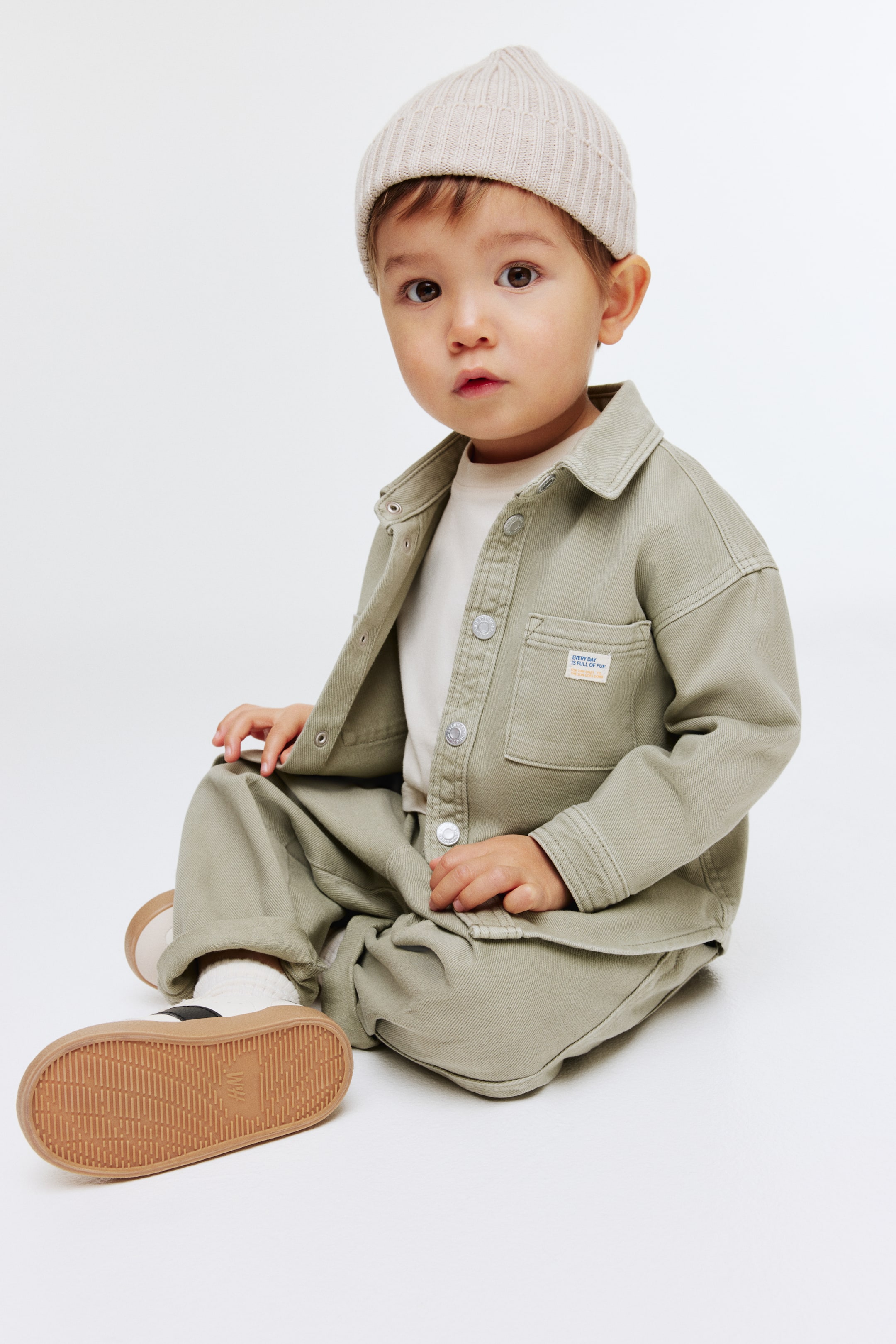 Xem ảnh lớn hơn: Áo sơ mi khoác nhẹ cotton denim - Màu xanh kaki nhạt - Kids | H&M VN 1
