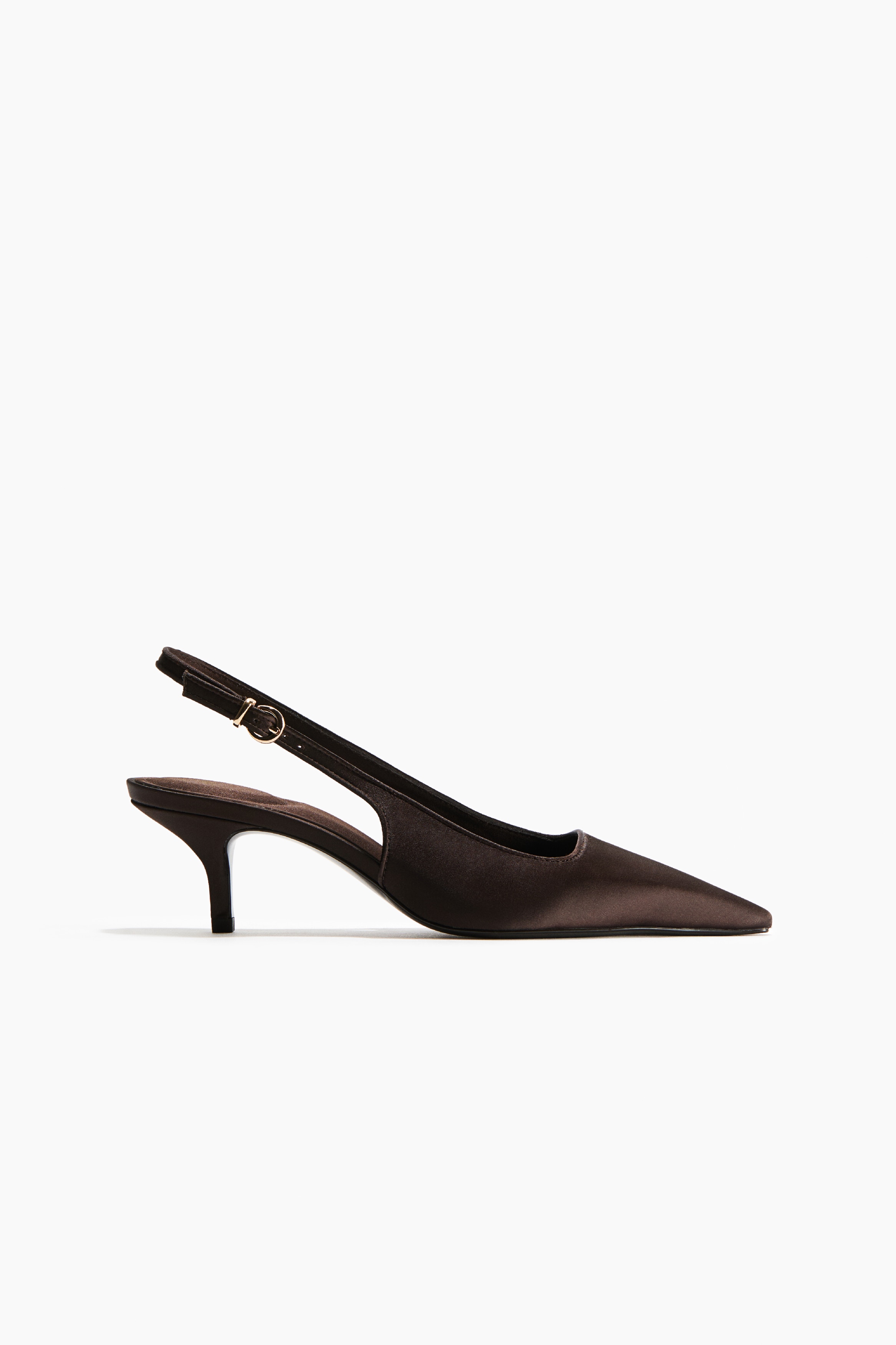 Heeled Slingbacks - Dark brown/Black