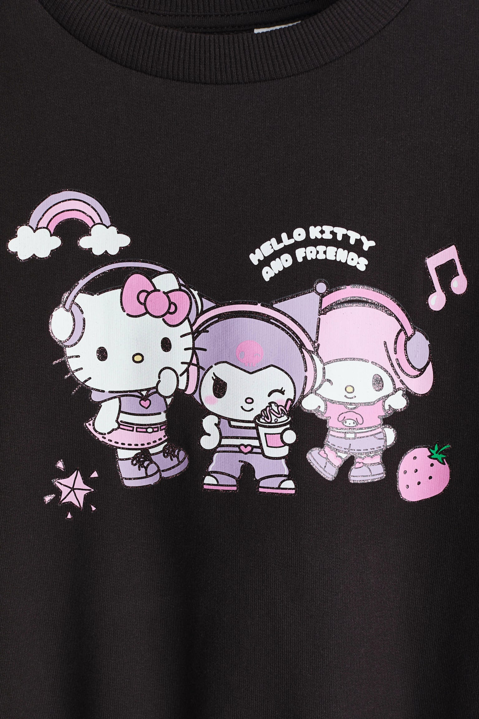 プリントスウェットシャツ - ブラック／ハローキティ/ライトパープル／ハローキティ/ライトブルー／シナモロール - 6