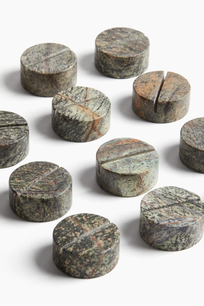 Pack de 4 soportes de mármol para tarjetas - Verde - 3