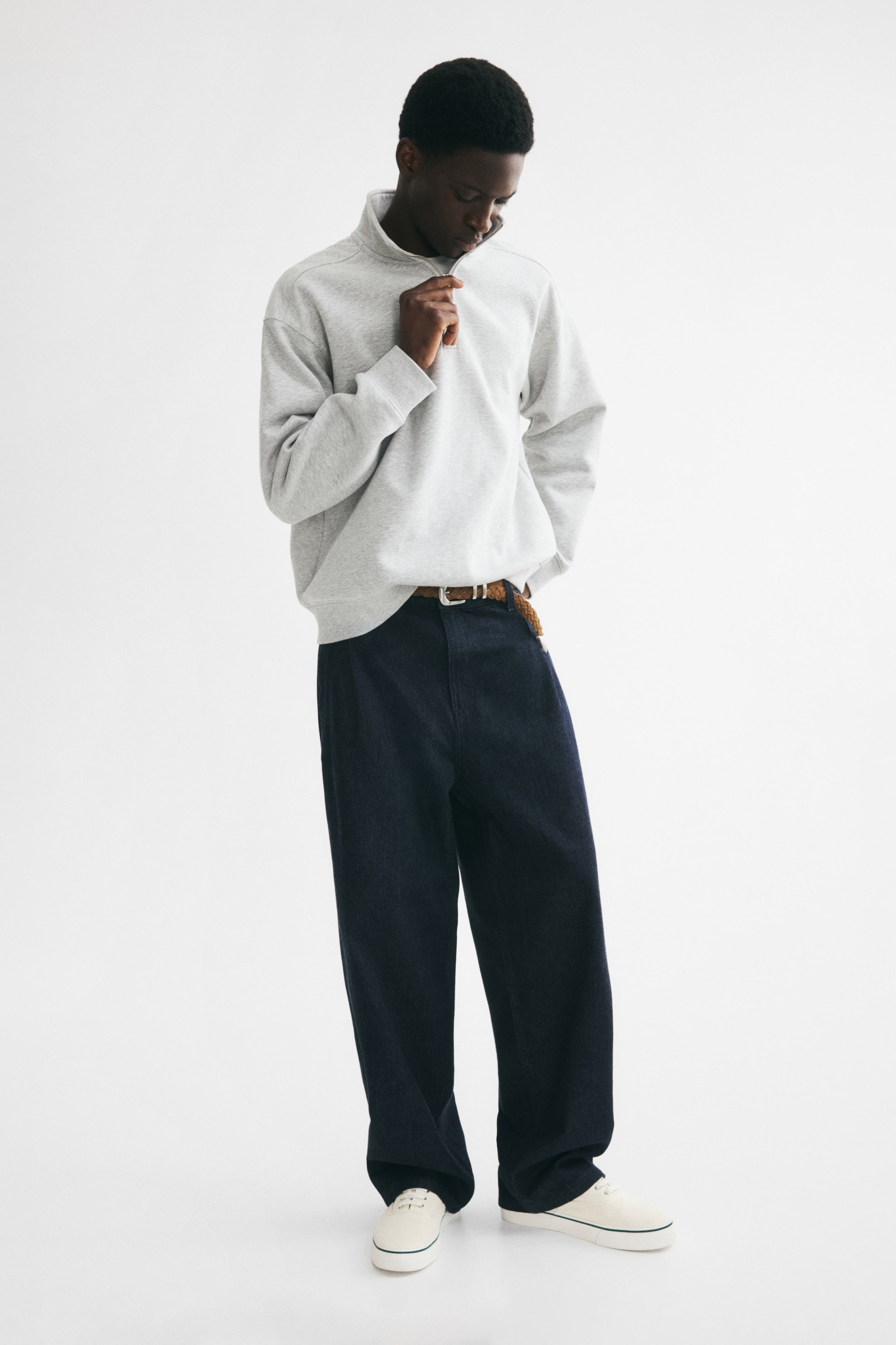 Loose Fit Half-Zip Sweatshirt
