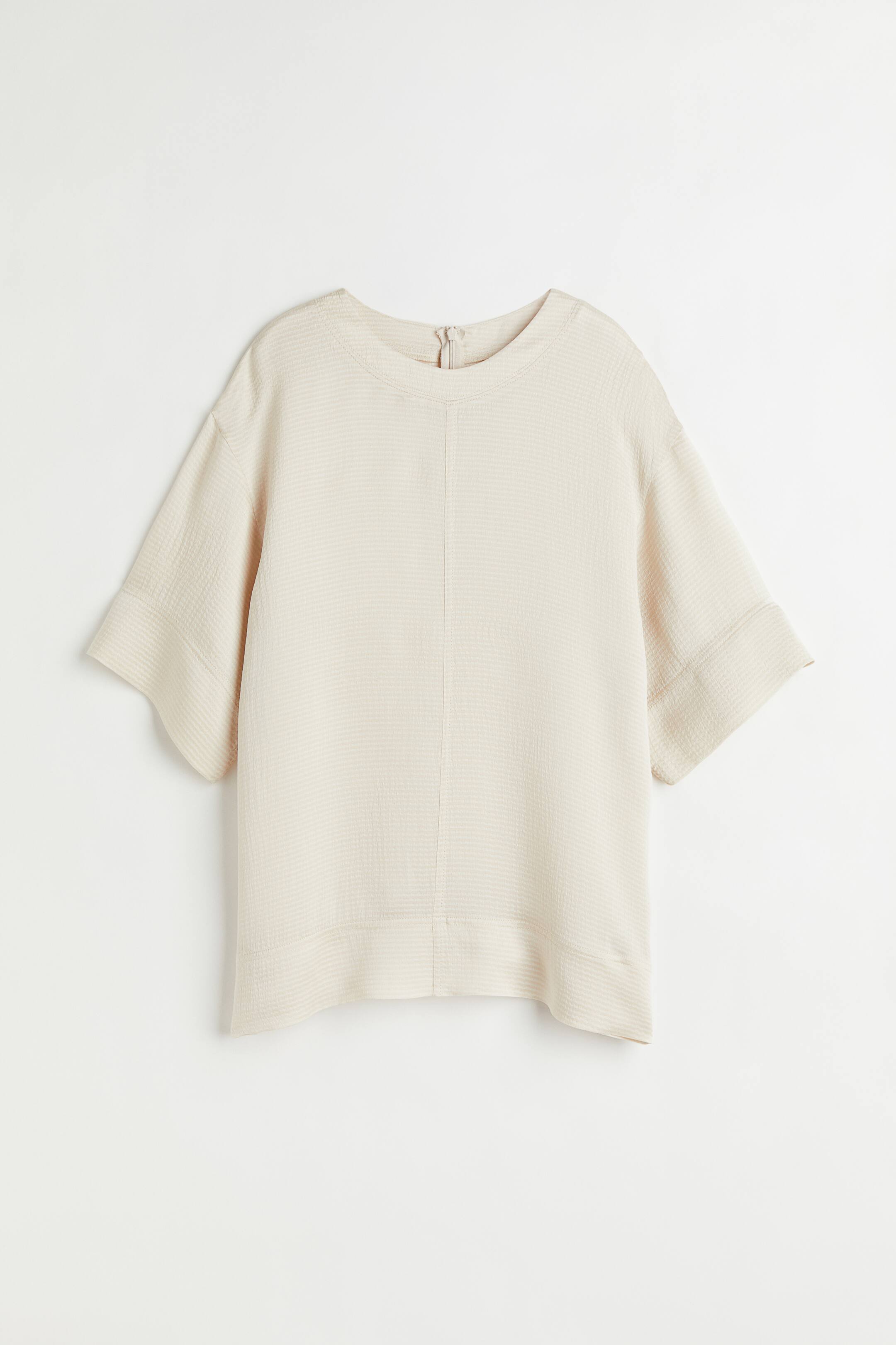View larger image: Silk-blend blouse - Light beige - Ladies | H&M 1