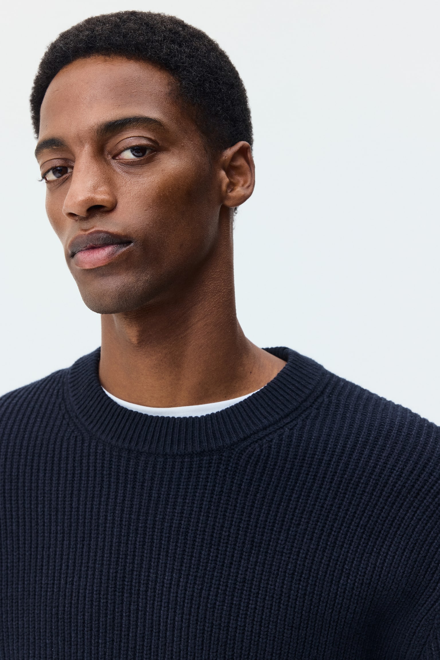 Relaxed Fit Knitted jumper - Navy blue/Cream/Mole - 3