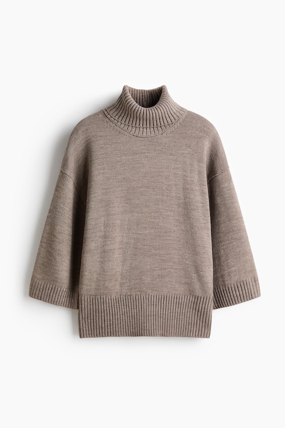 Женские свитеры H&M Fine-Knit Turtleneck Sweater