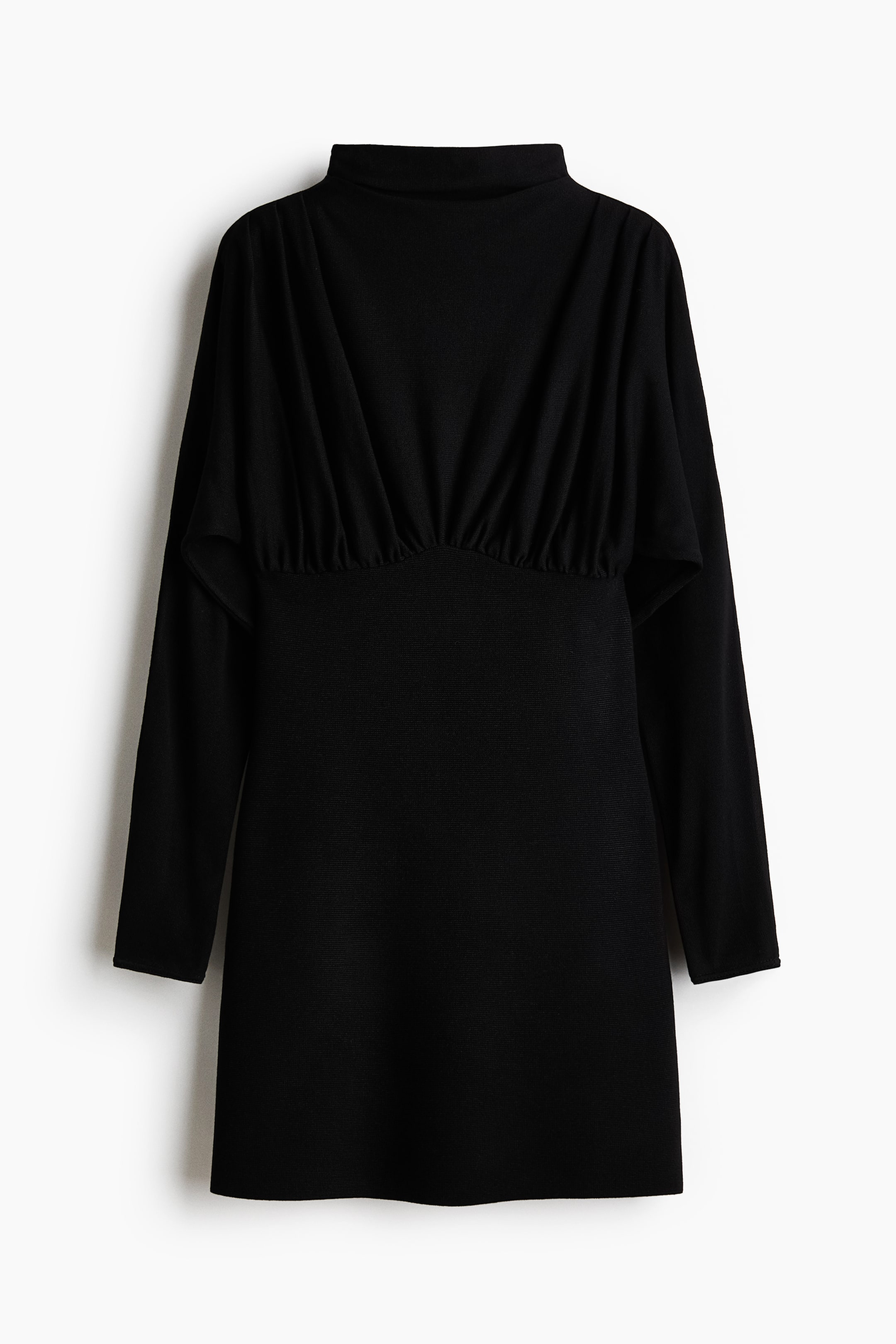 View larger image: Gathered turtleneck dress - Black - Ladies | H&M 5