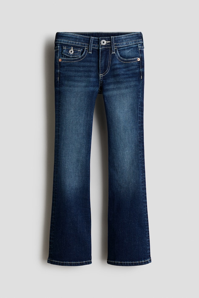 Flared Leg Low Jeans - Bleu denim foncé/Bleu denim clair/Gris denim/Gris denim - 1