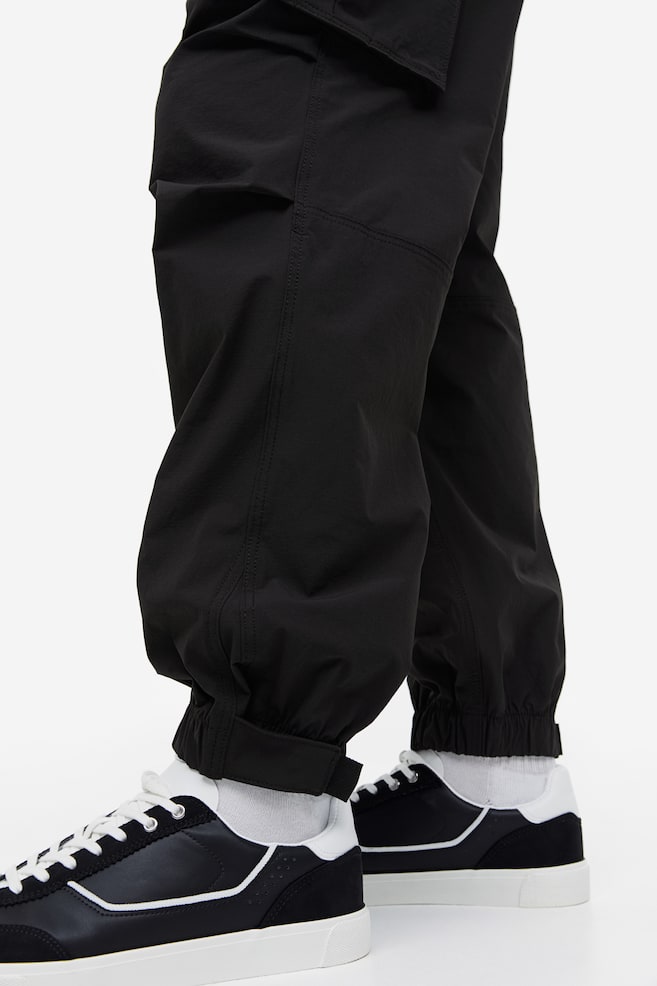 Pantalon jogger cargo Relaxed Fit en nylon - Noir/Vert kaki - 5