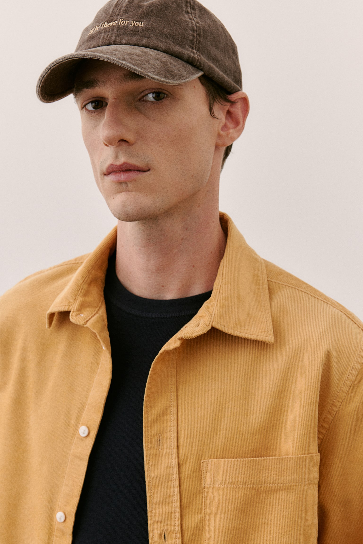 Regular Fit Corduroy shirt - Yellow/Burgundy/Dark brown/Navy blue/Light beige/Black/White/Forest green/Dark khaki green - 3