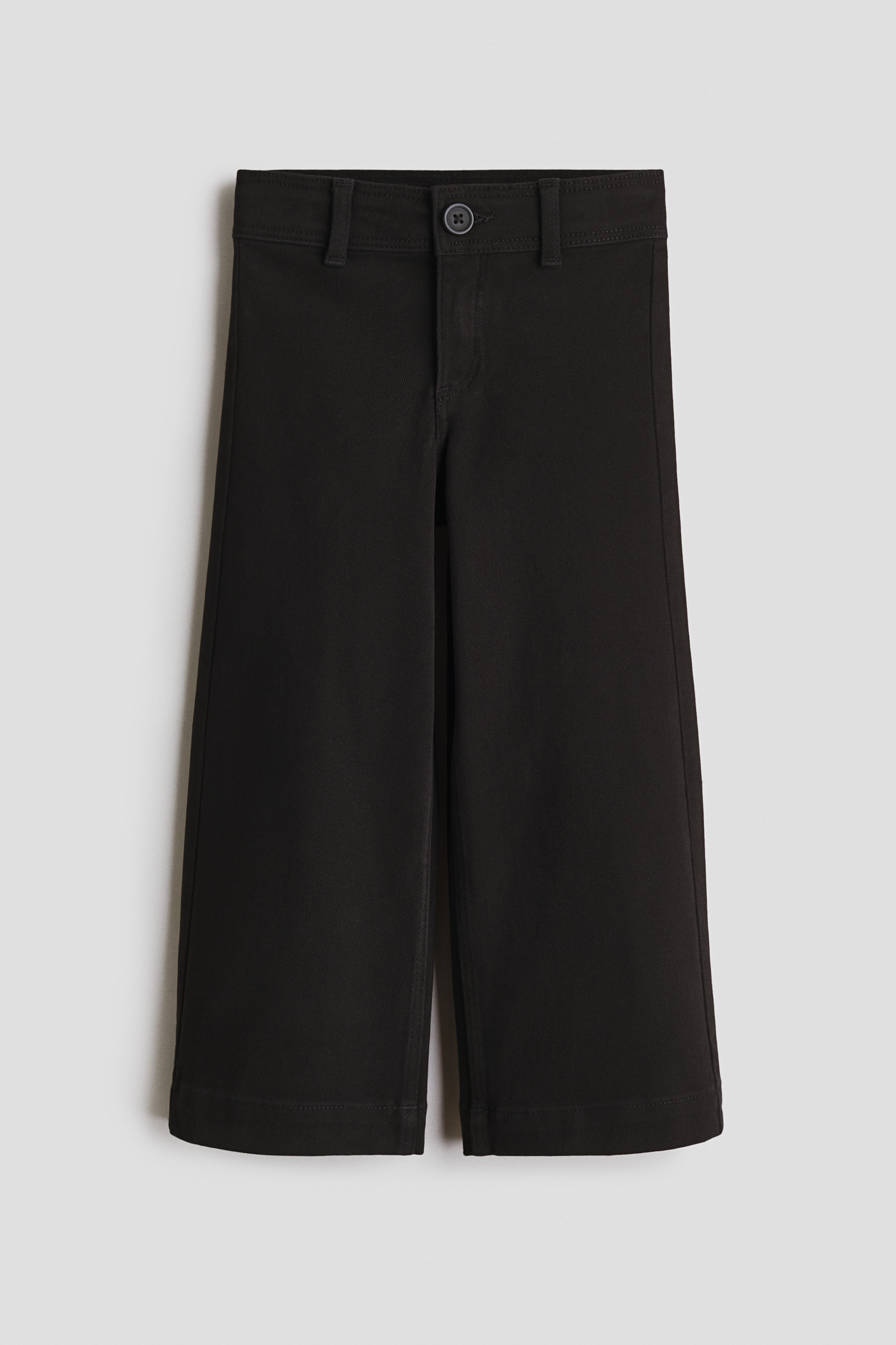 Wide-Leg Twill Pants