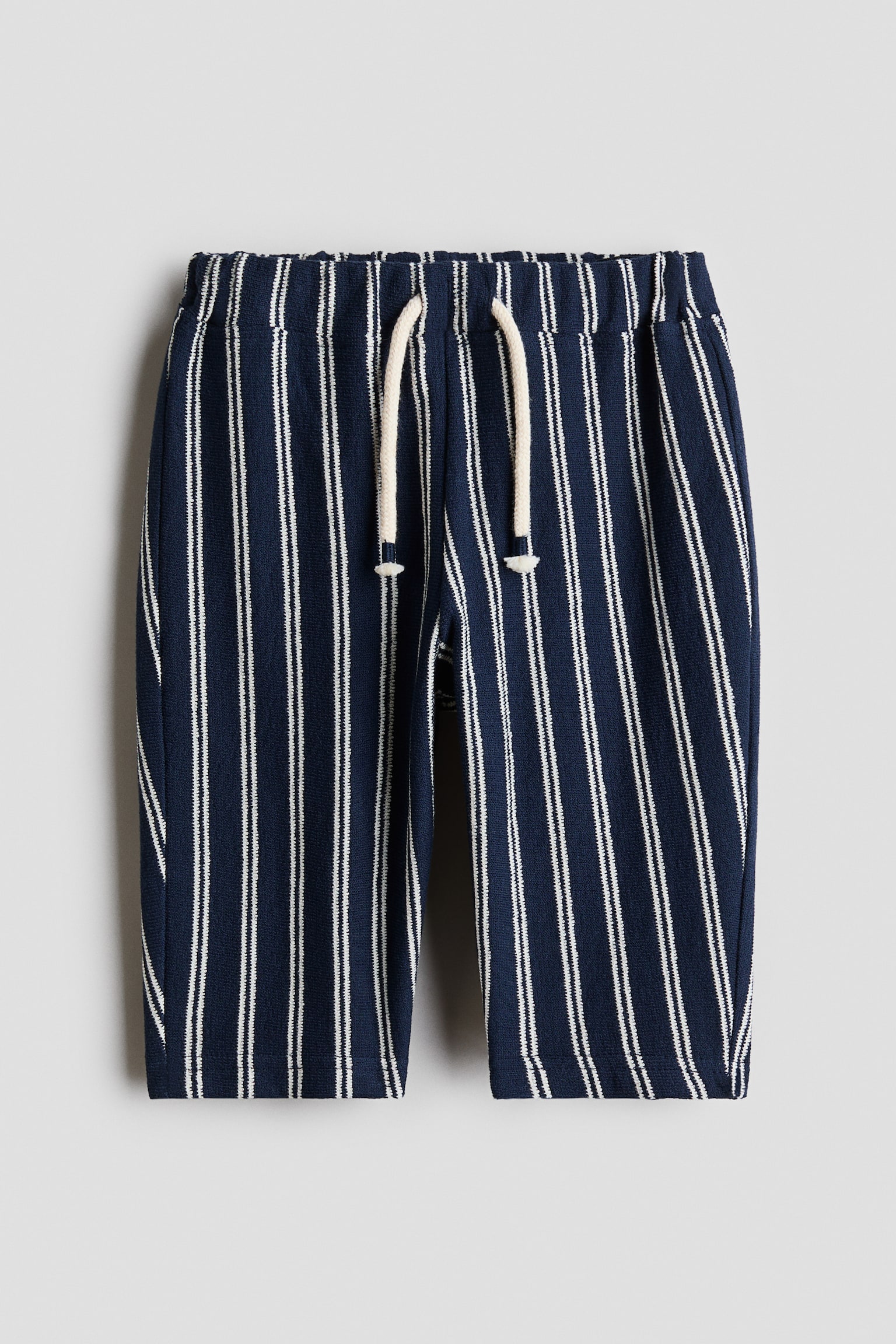 Textured jersey trousers - Navy blue/Striped/Cream/Dark blue striped/Green - 1