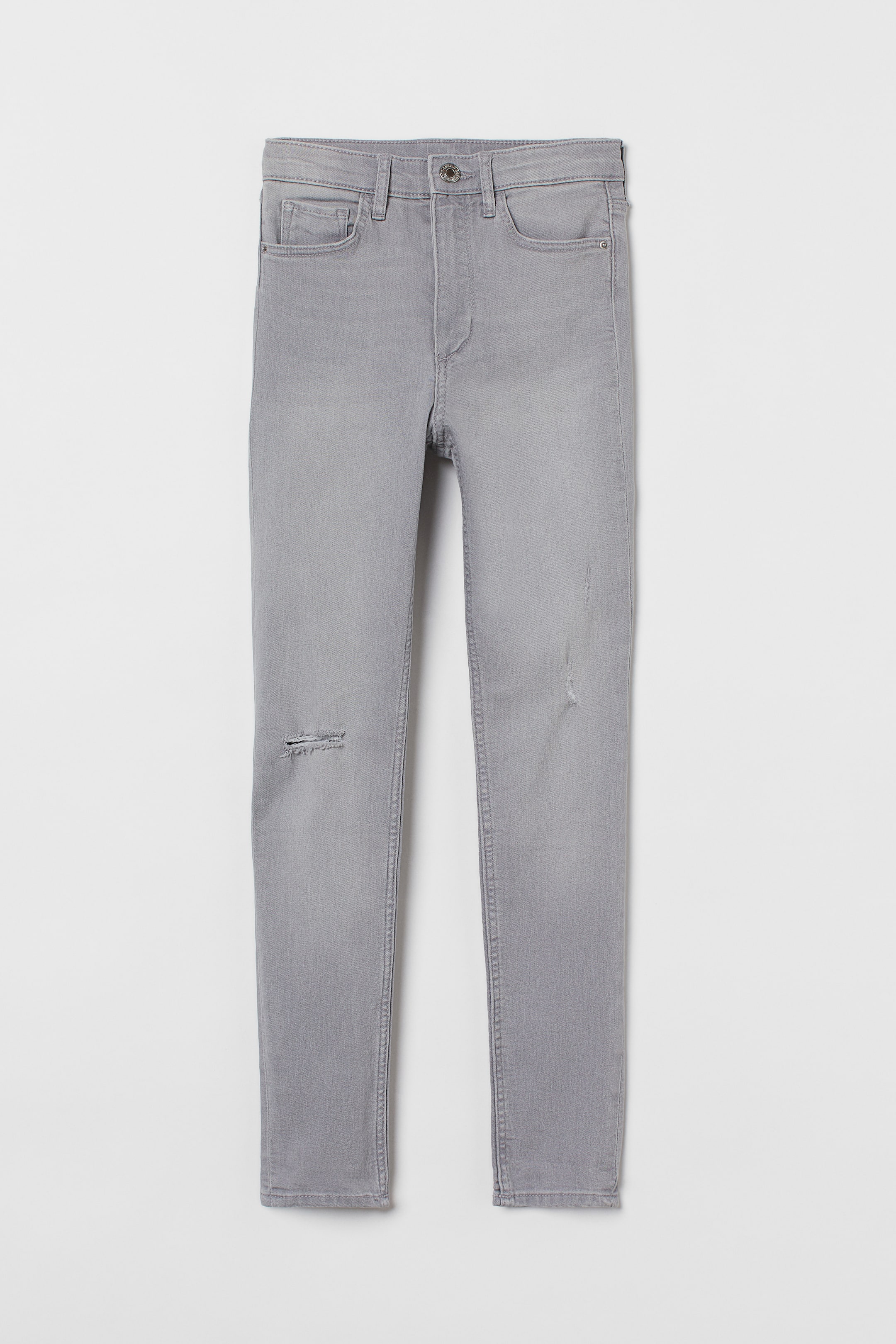 View larger image: Skinny Fit High Stretch Jeans - Light grey - Kids | H&M IE 1