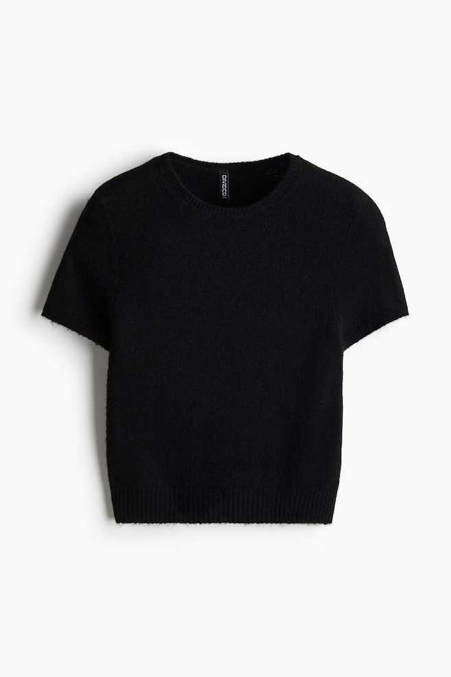 Fine-knit T-shirt - Black/Cream/Cream/Striped/Light pink/Black/Striped - 1