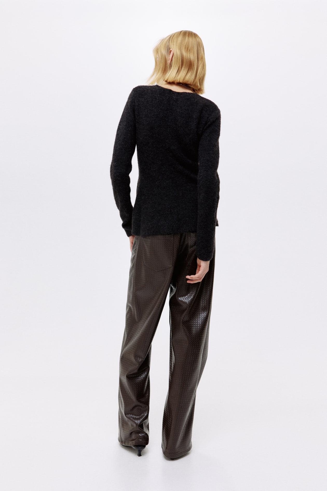 Rib-Knit Peplum Cardigan - image 5