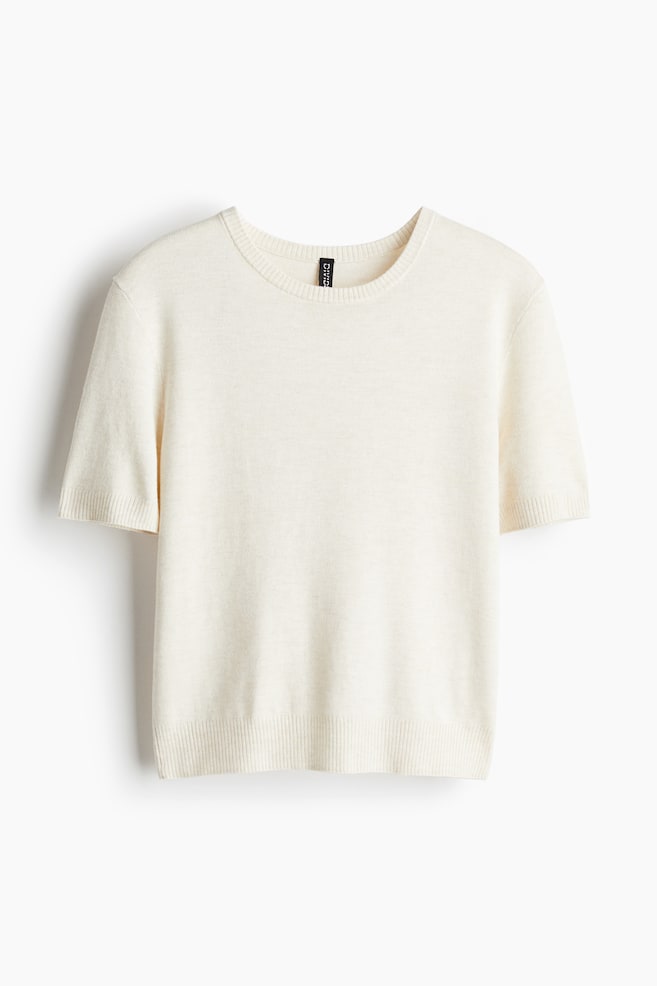 Camiseta de punto fino - Crema jaspeado - 1