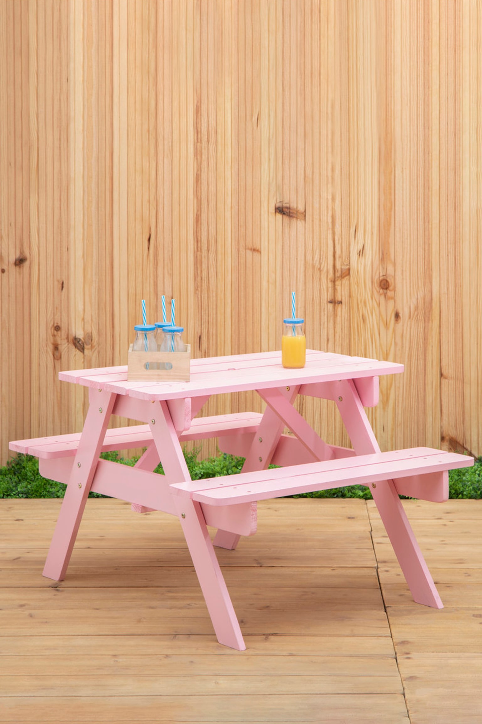 Brighton Kids Picnic Bench - Pink/Grey - 5