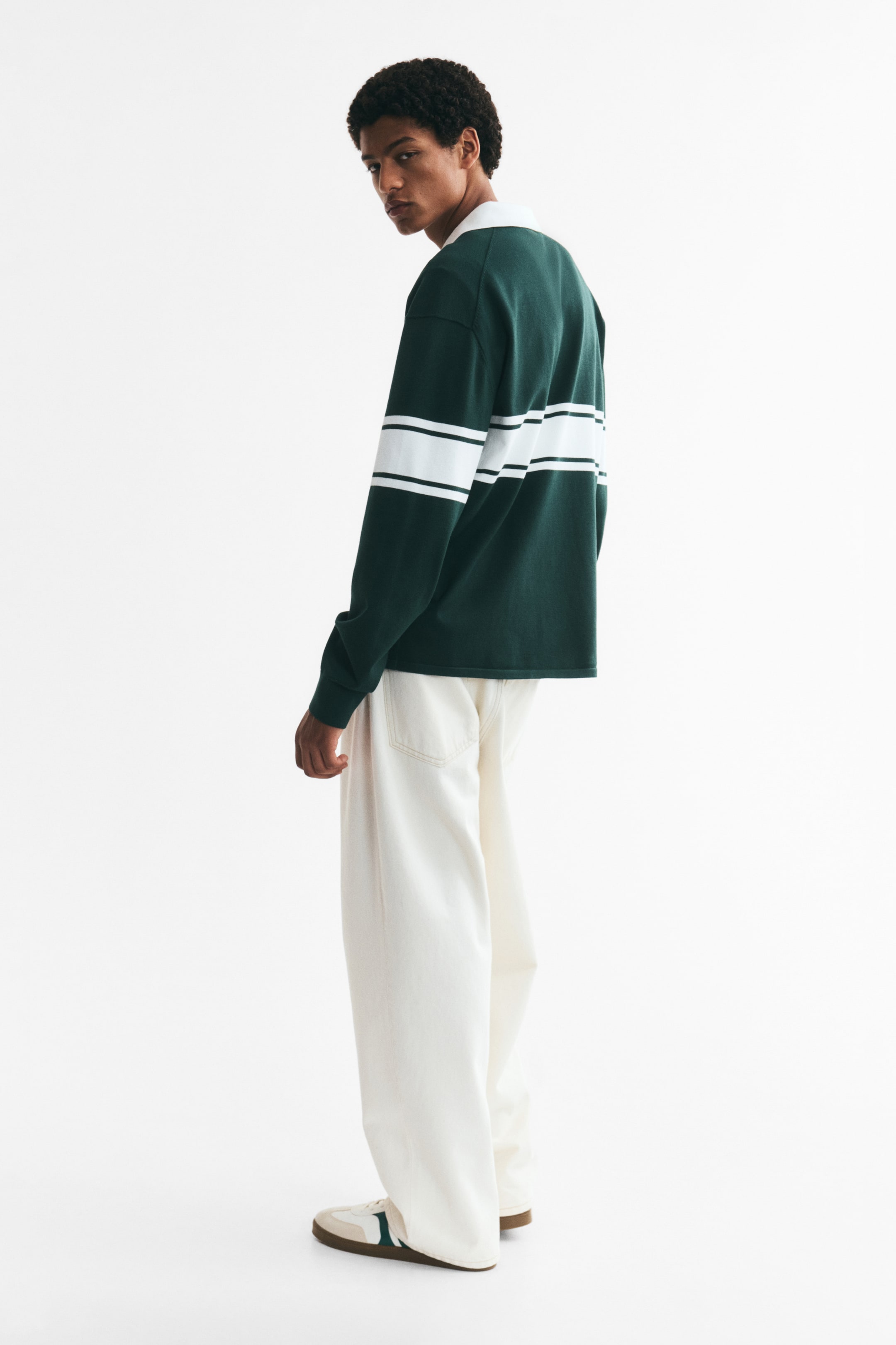 Loose-Fit Knit Polo Sweater