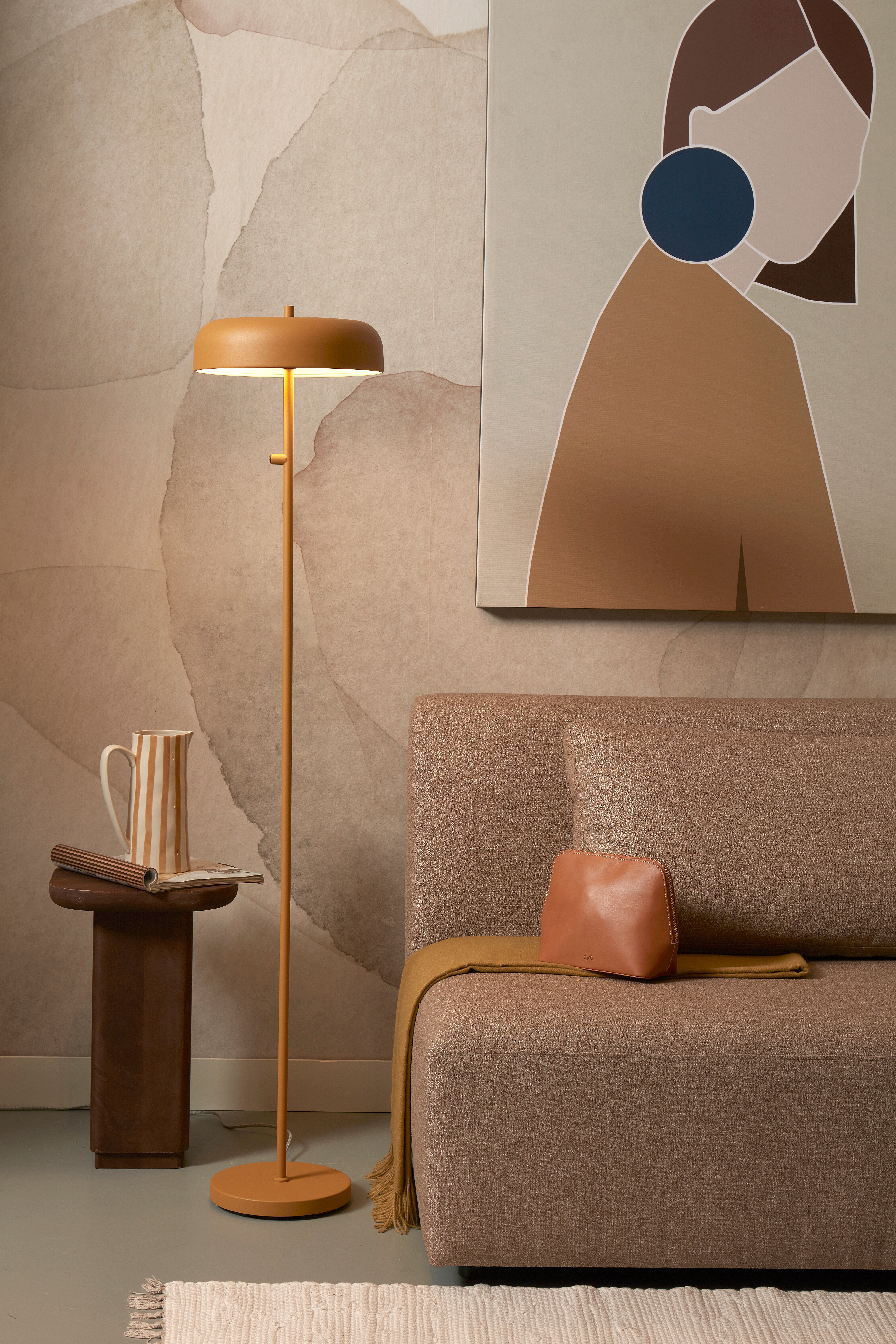 Porto Stehleuchte - Senf/Hellgrau/Weiß