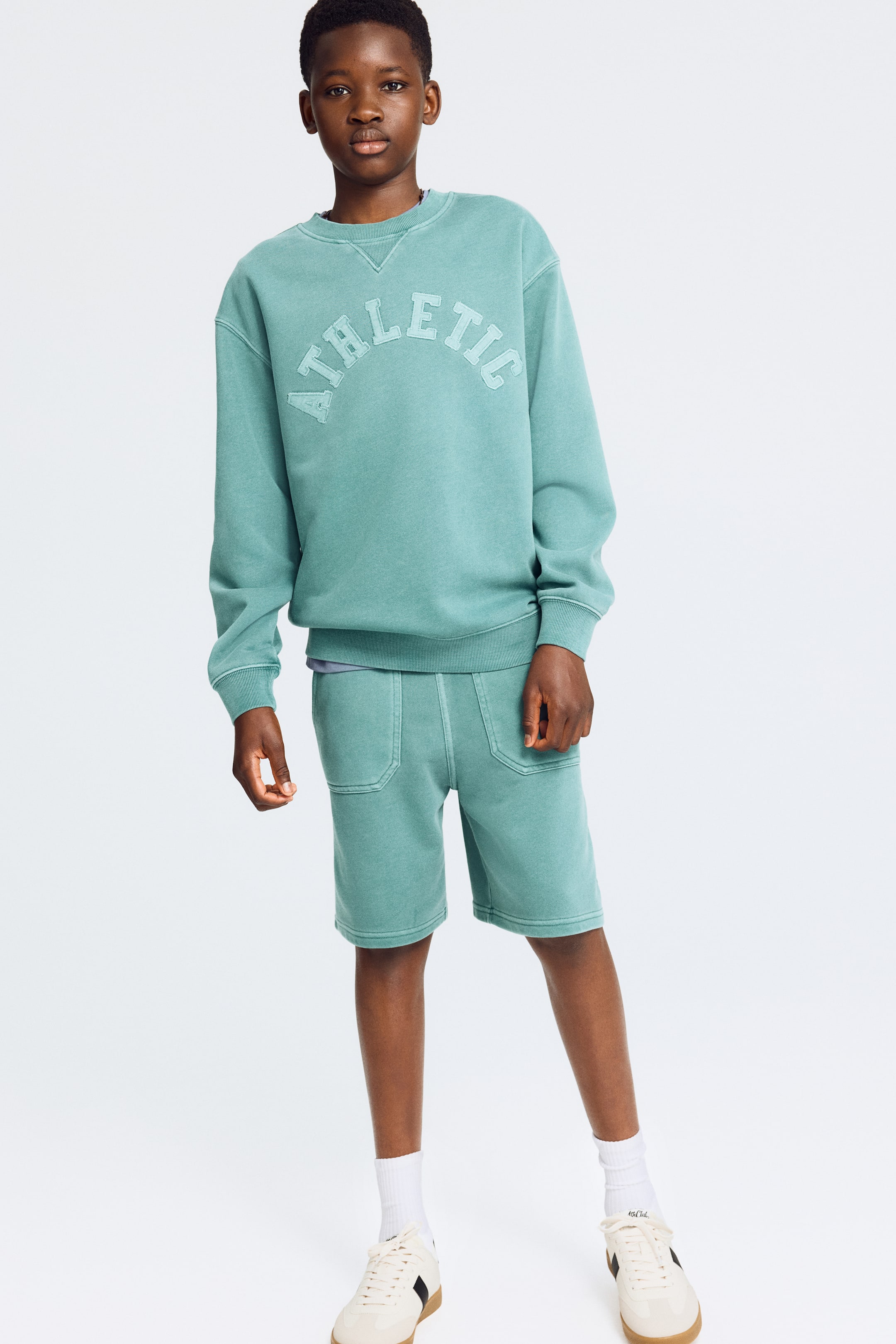 Детские топы H&M 2-Piece Sweatshirt and Sweatshorts Set — фото 4