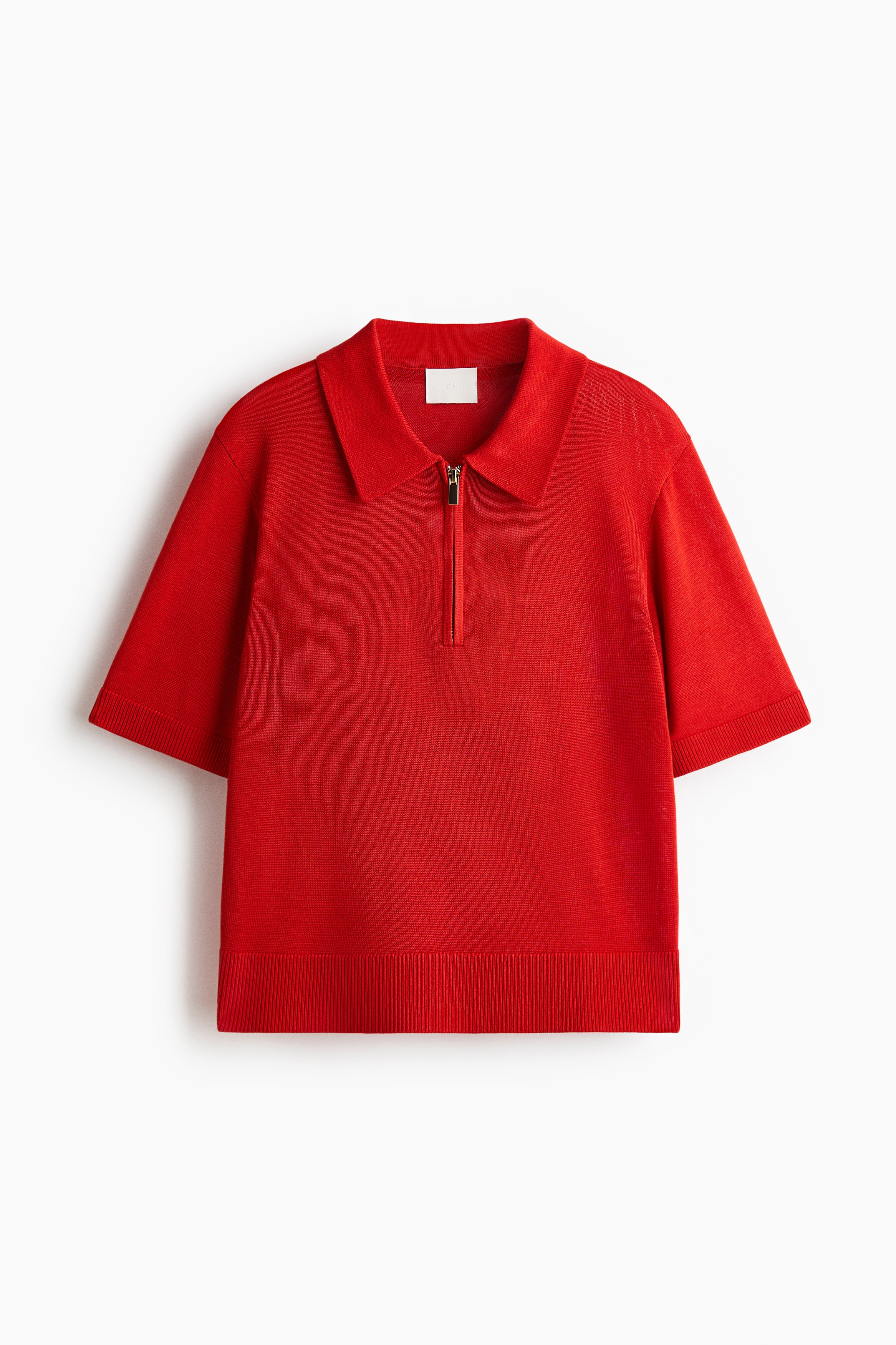 Zip-top polo shirt - Red/Black