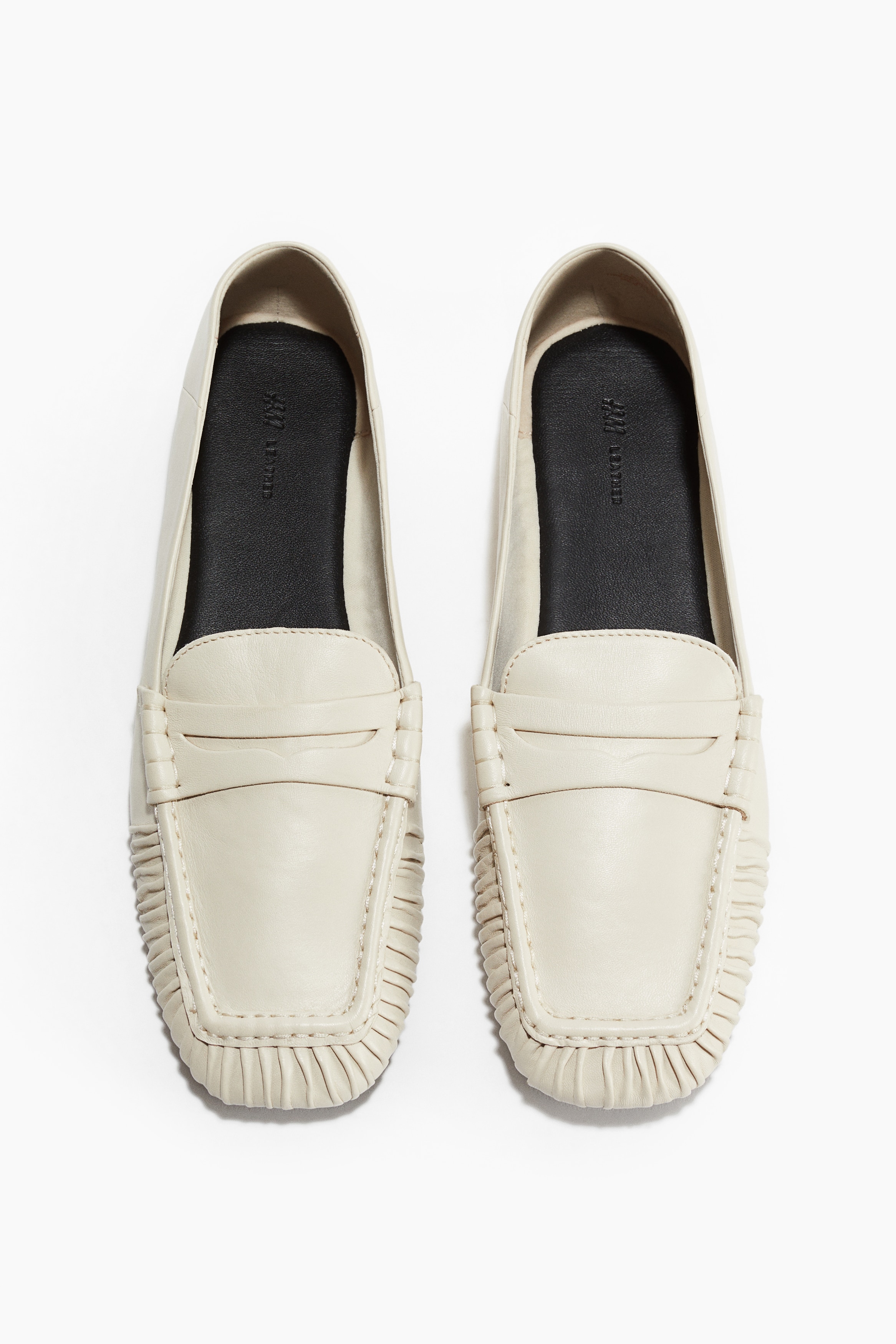 Leather Loafers - Cream/Burgundy/Black
