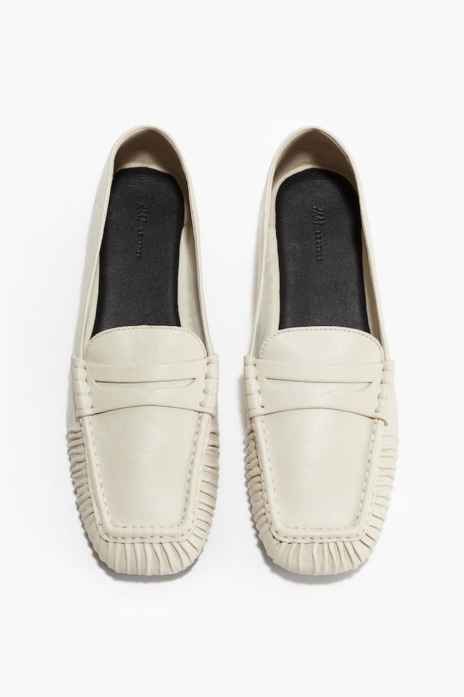 Leather loafers - Cream/Beige/Black/Black - 1