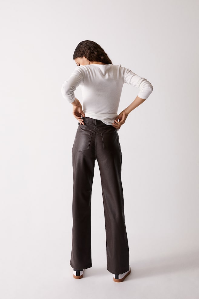 Coated trousers - Dark brown/Black - 3