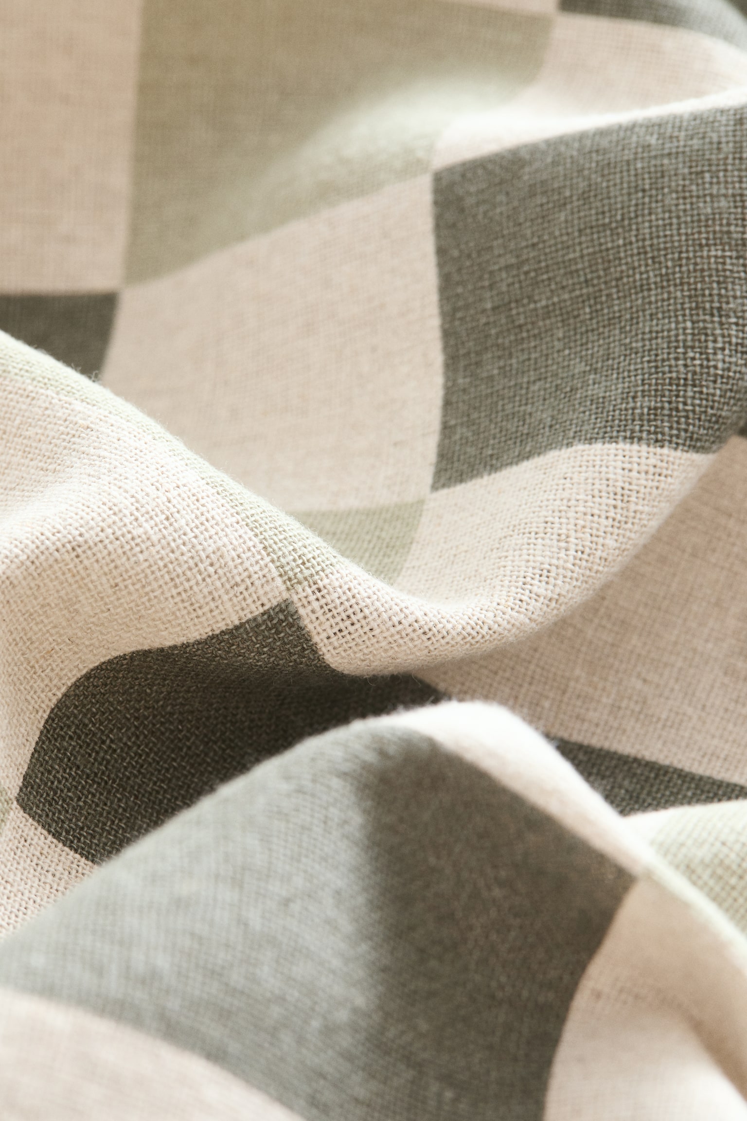 Linen-blend cushion cover - Light beige/Khaki green/Beige/Brown - 4