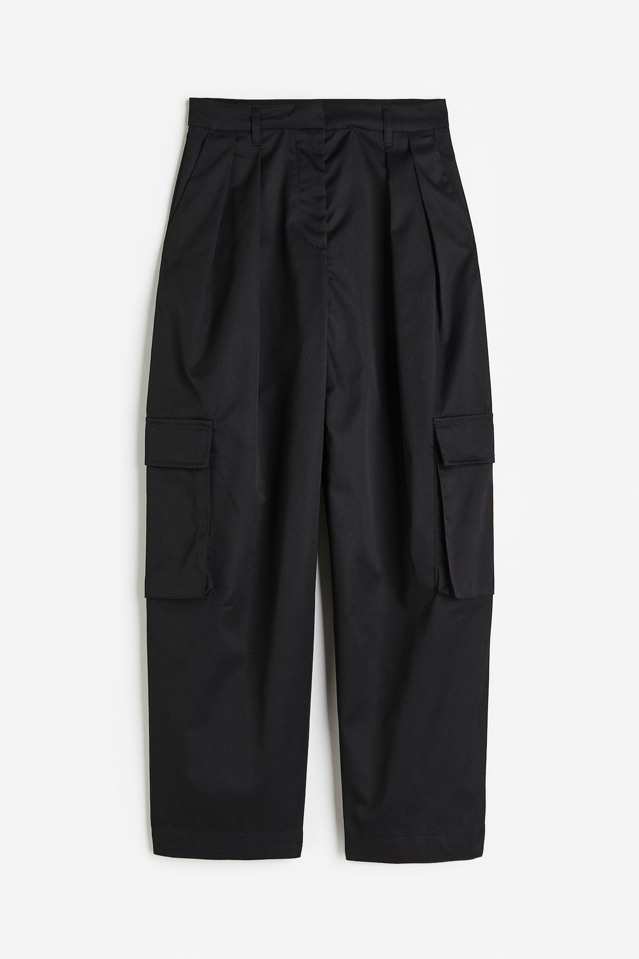 Wide-leg Utility Pants - Regular waist - Black - Ladies | H&M US