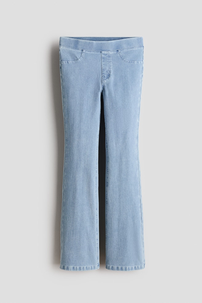 Flared Denim-Look Jeggings - Dusty blue/Dark denim blue - 1