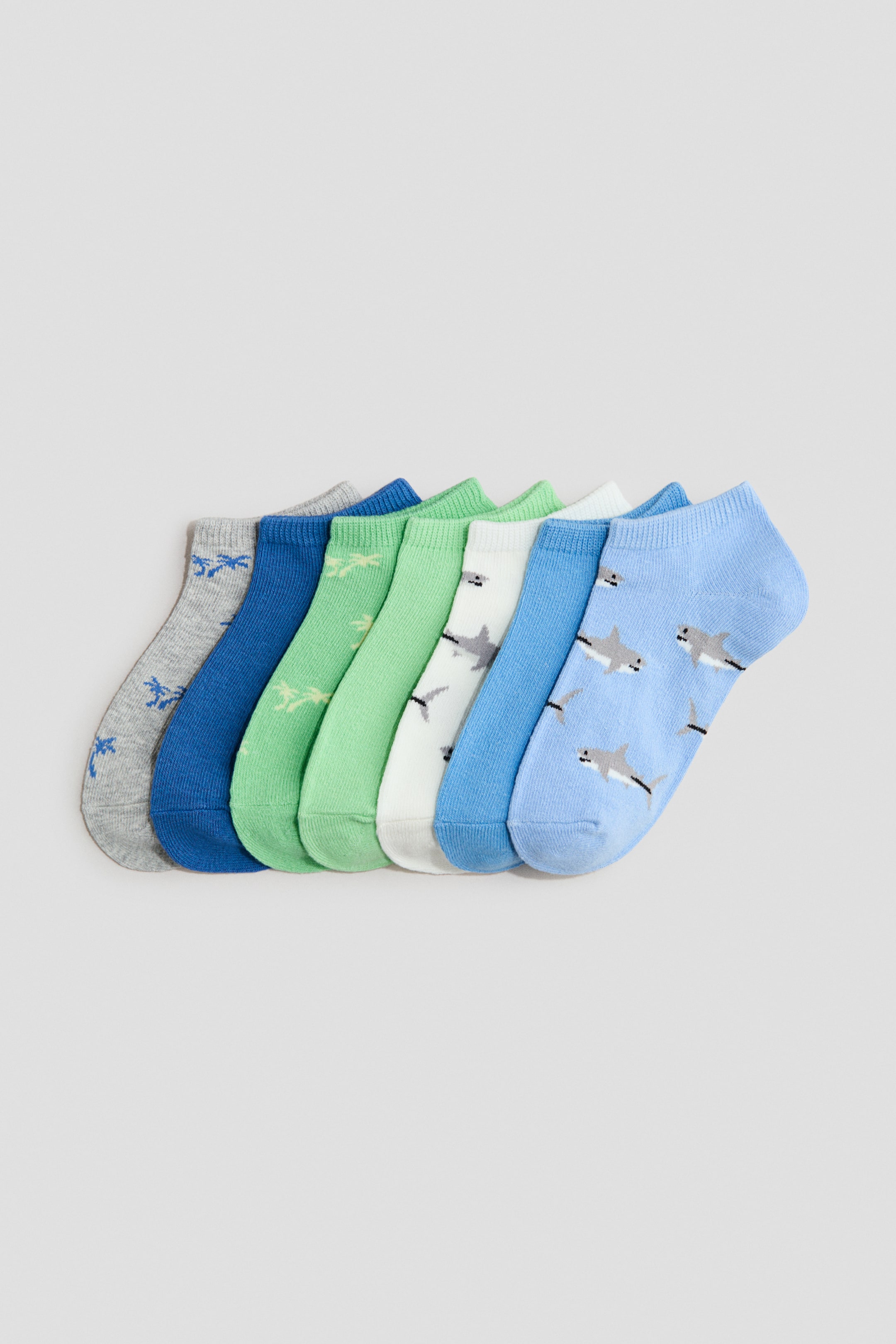 View larger image: 7-pack trainer socks - Blue/Sharks - Kids | H&M GB 1