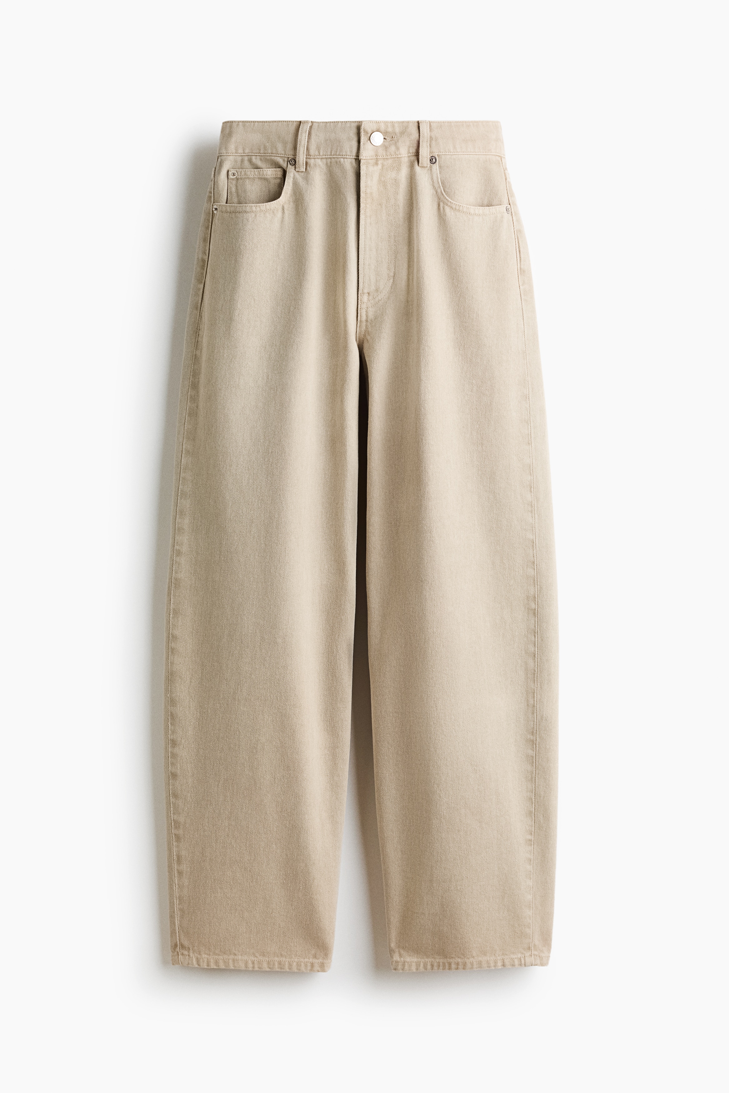 Baggy Barrel Regular Waist Jeans - Màu be nhạt/Màu xanh denim nhạt