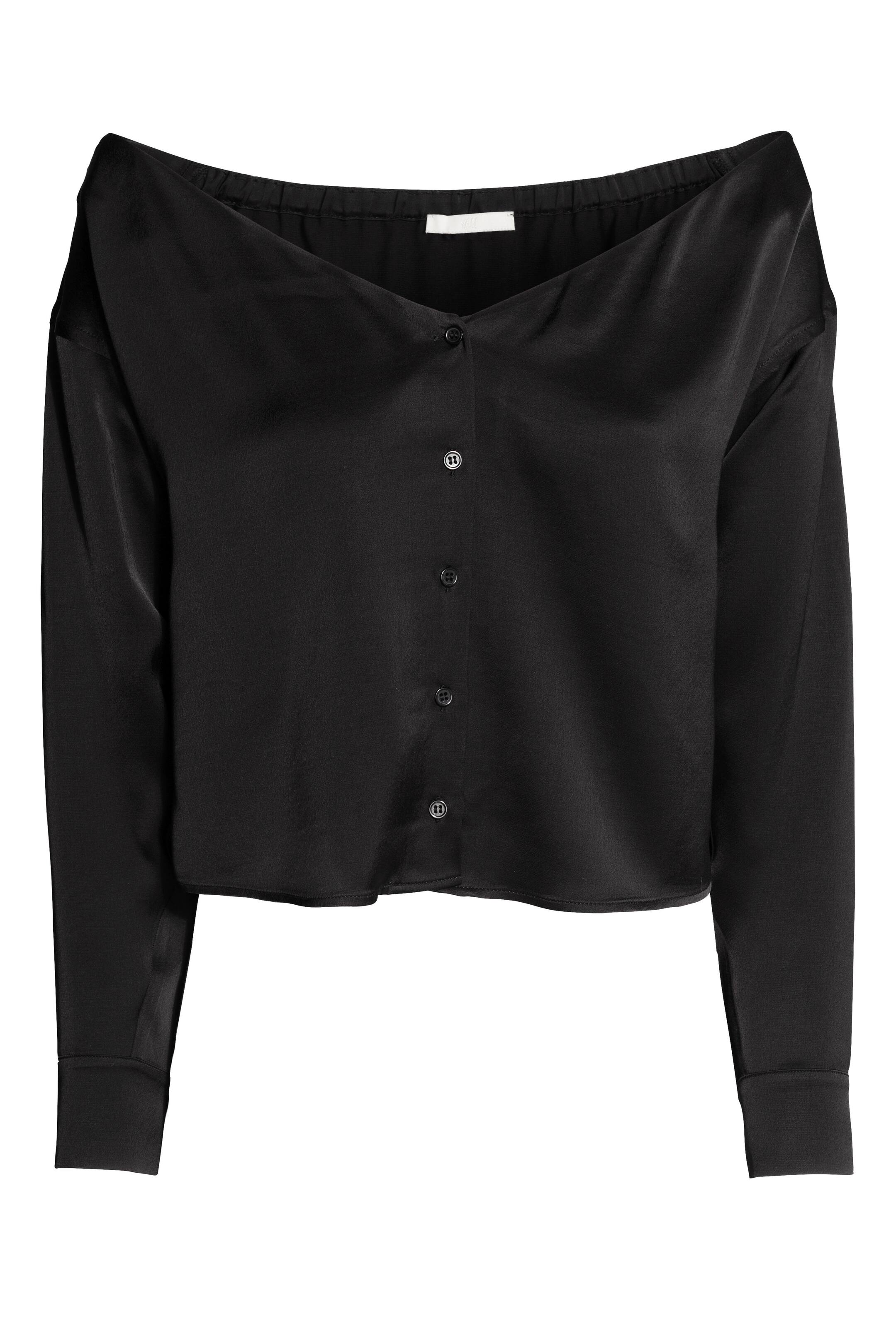Agrandir l'image: Blouse épaules nues - Noir - FEMME | H&M FR 1