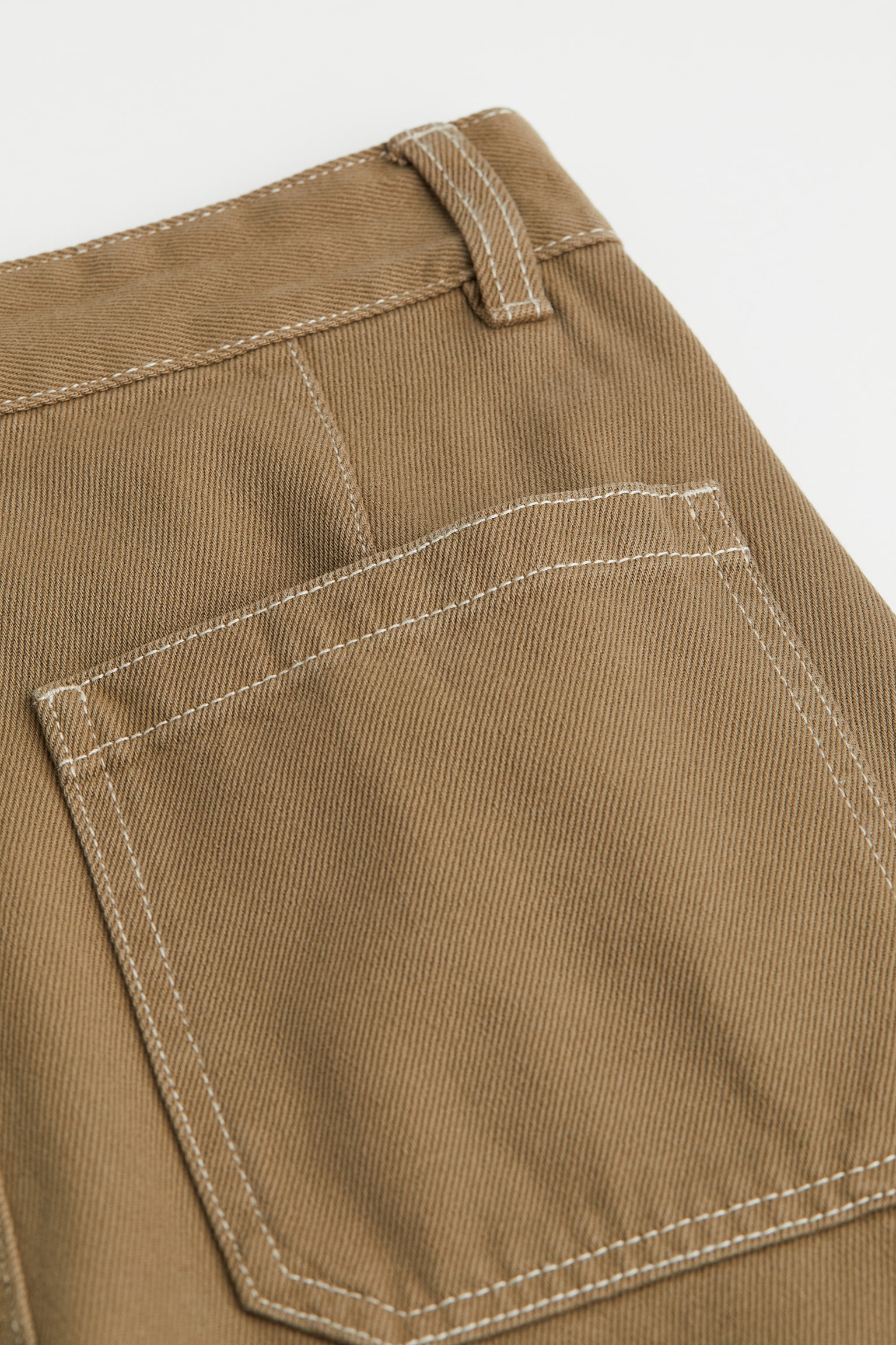 Wide Cargo Pants - Khaki green/Dark grey/Natural white - 2