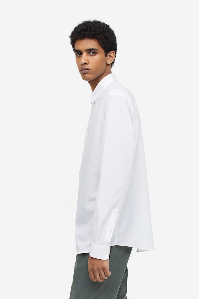 Skjorte i poplin Regular Fit - Hvid/Grøn/Hvidstribet/Sort - 3
