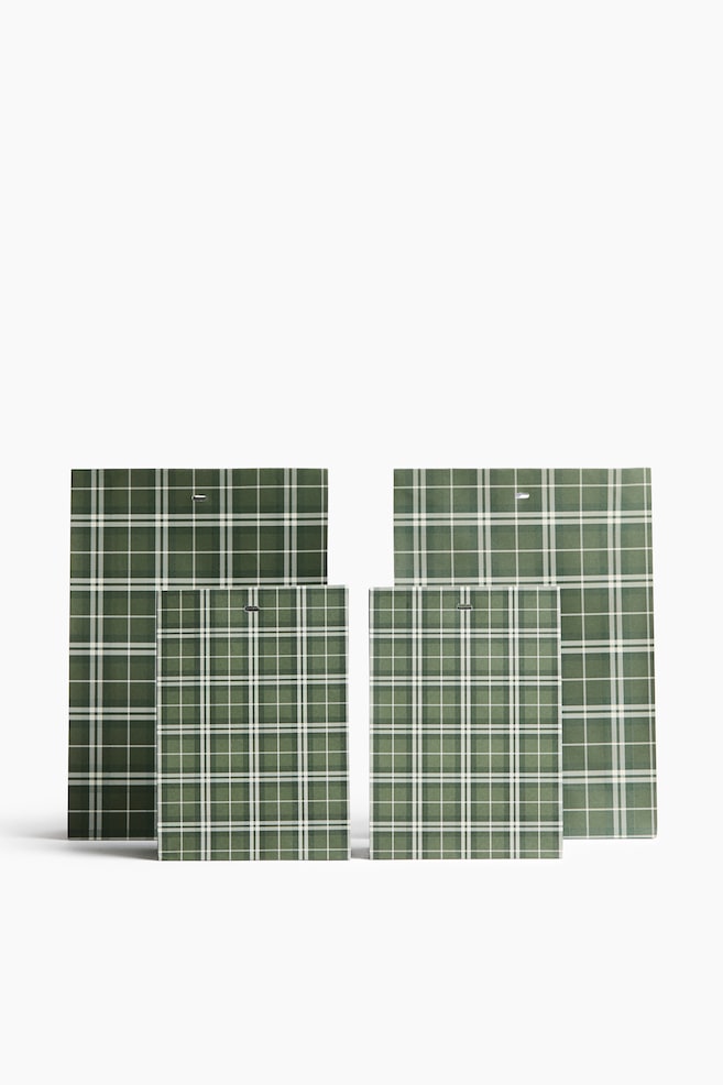 4-pack gift bags - Dusty green/Checked - 1