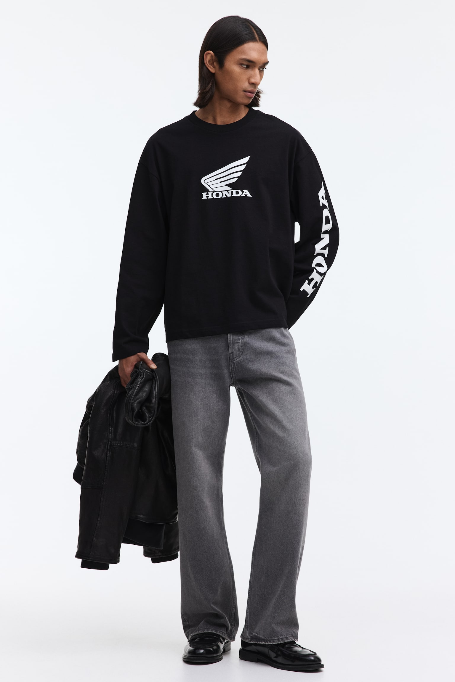Oversized Fit Printed top - Black/Honda - 5