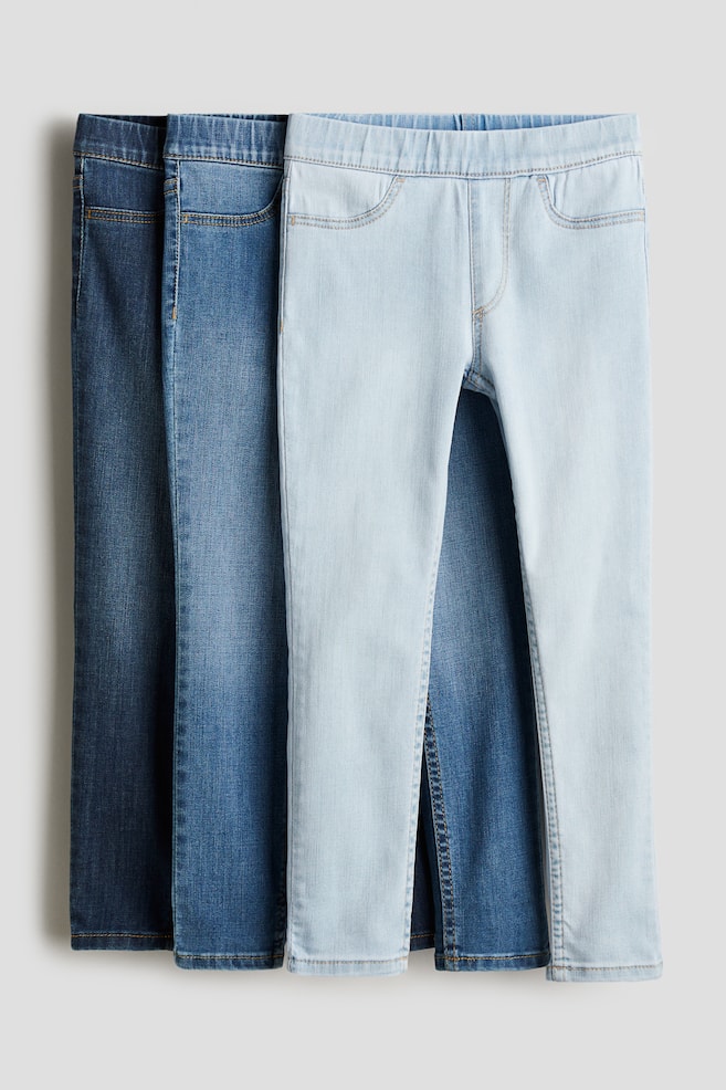 Lot de 3 jeggings en denim - Bleu denim clair/bleu denim/Denim blue/Black/Bleu denim/Bleu denim/rose clair/Bleu denim clair/noir - 1