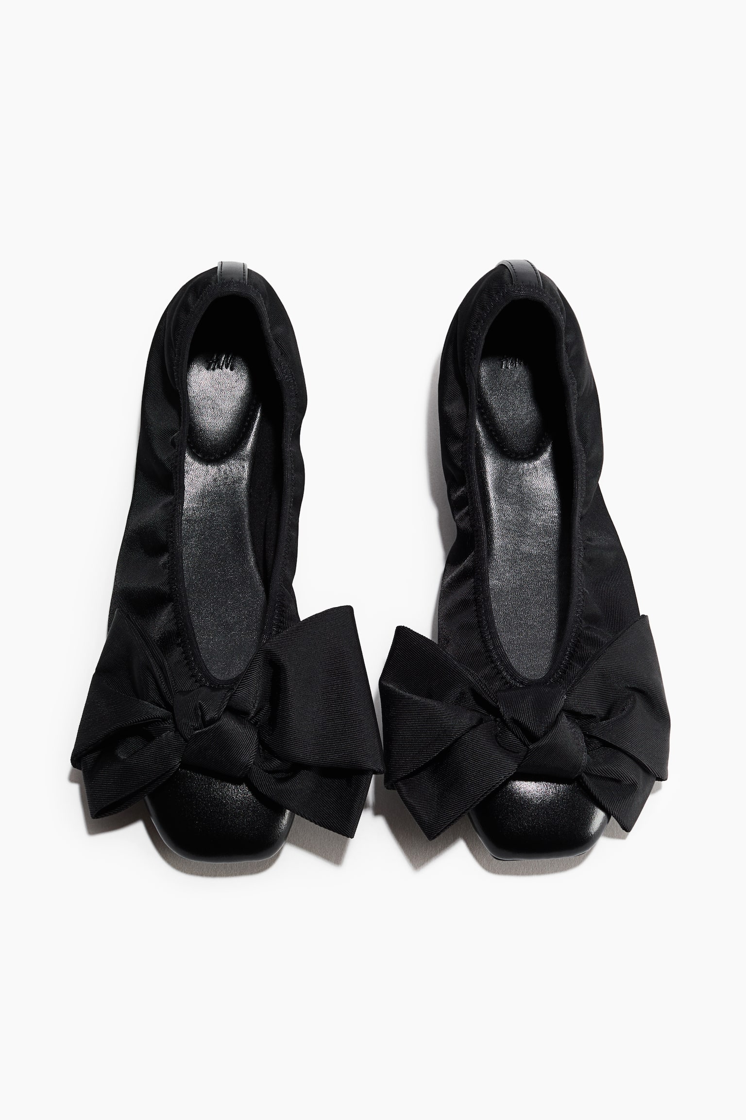 Bow-detail ballet flats - Black/Black/Light beige