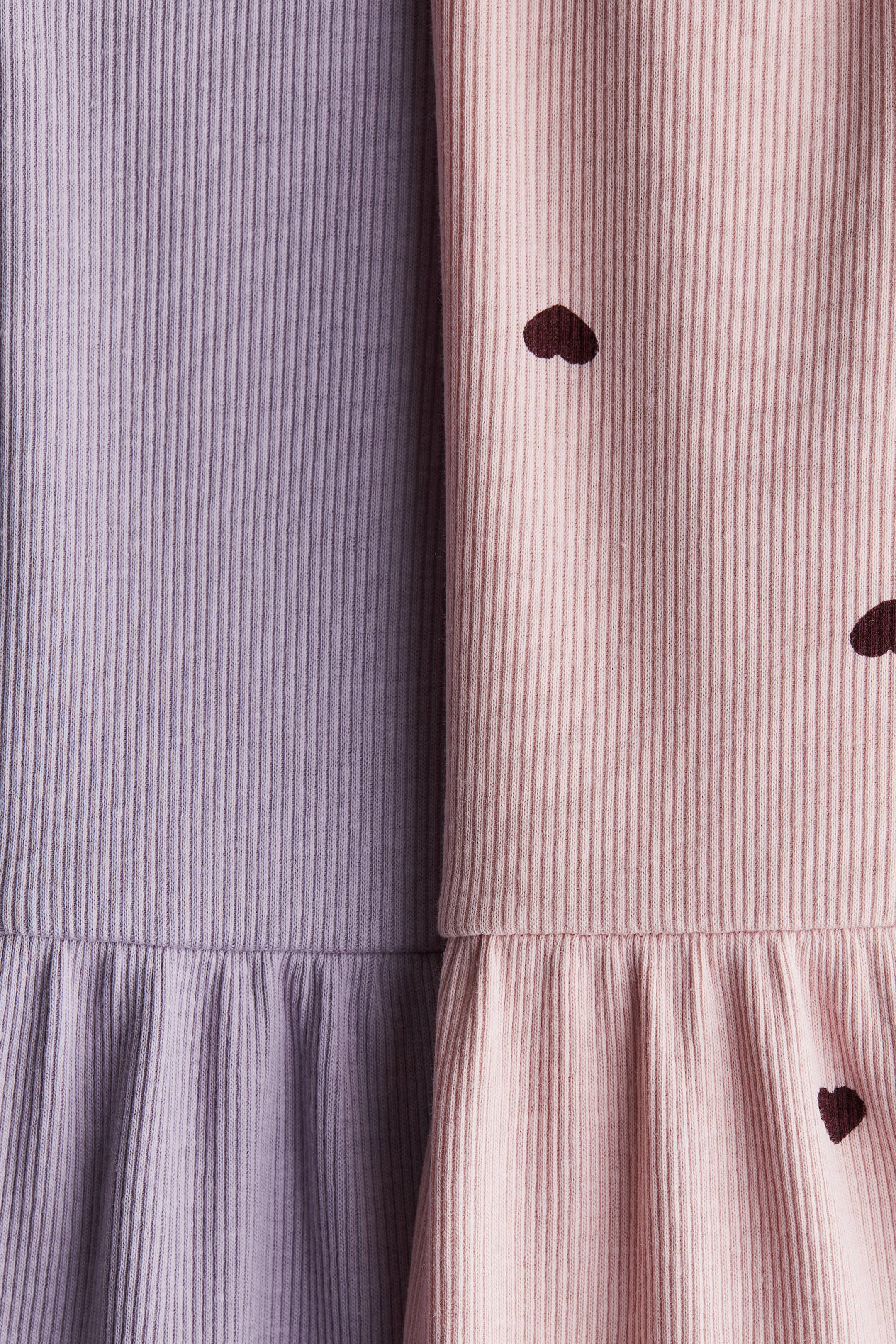 View larger image: 2-pack ribbed cotton dresses - Light pink/Light purple - Kids | H&M 2