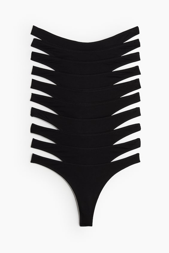 Женские трусы-стринги H&M хлопковые, 10 пар