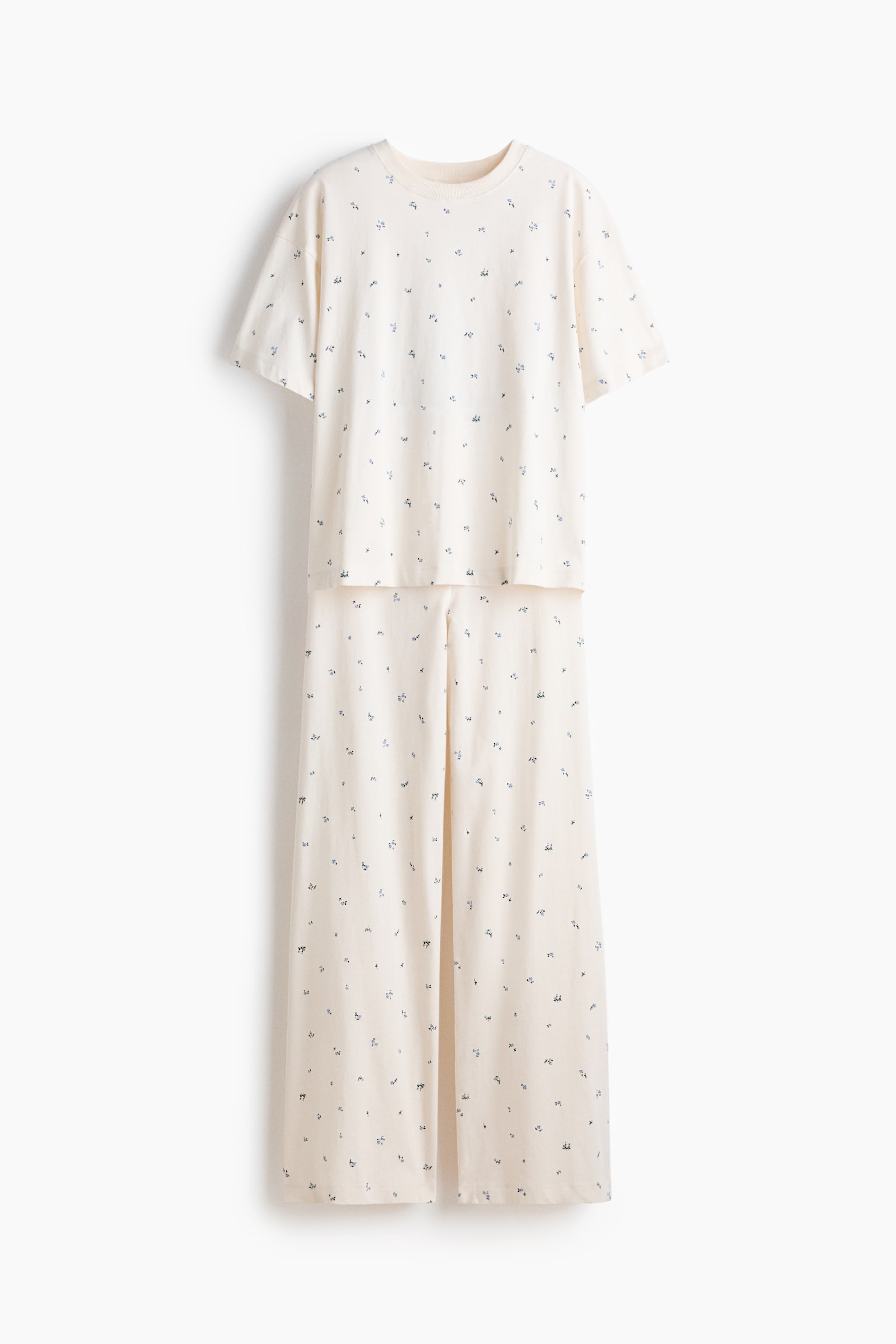 Pamutpizsama - Krémszínű/virágos - 1