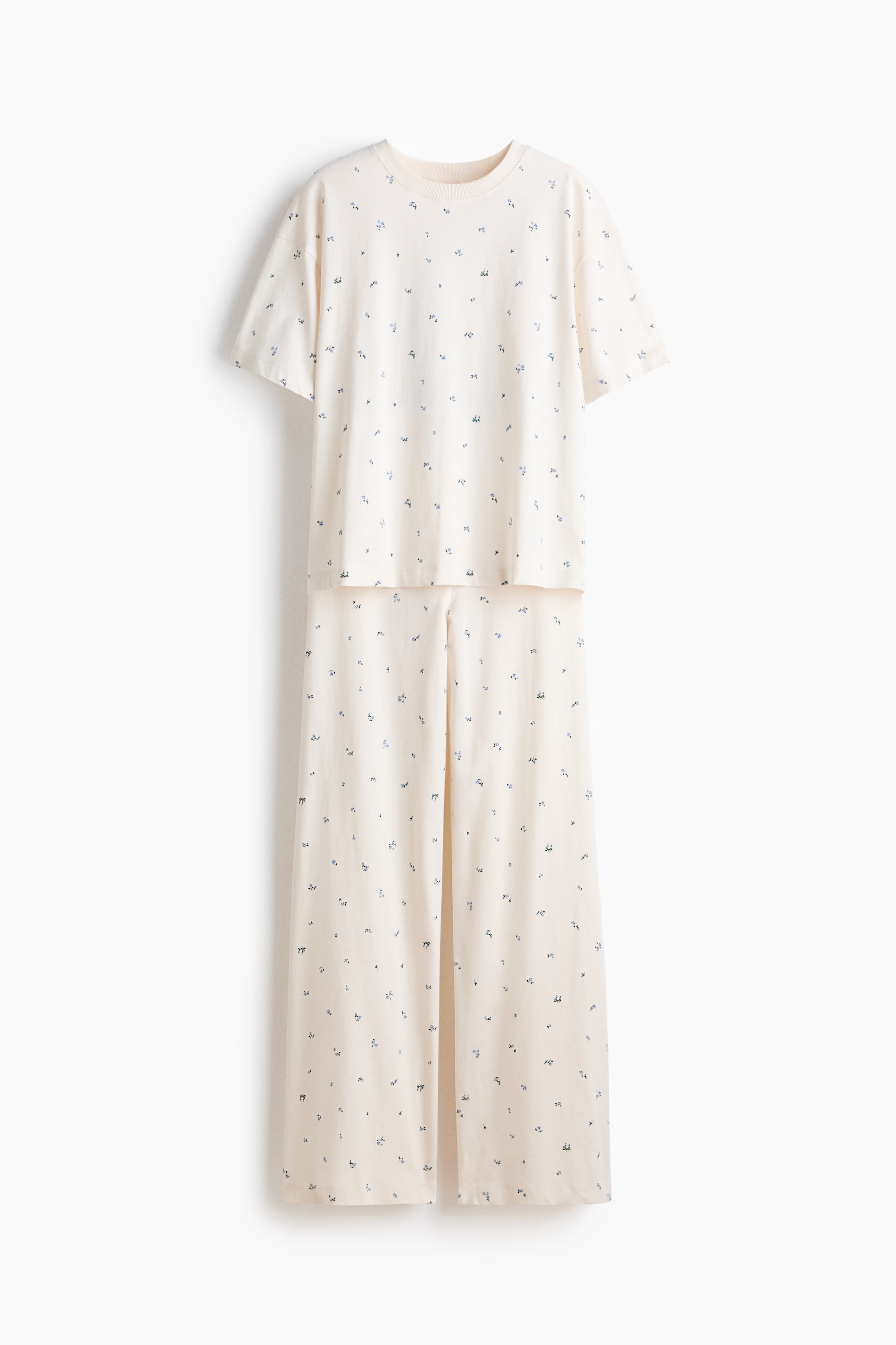 Visa större bild: Bomullspyjamas - Crèmevit/Blommig - DAM | H&M SE 5