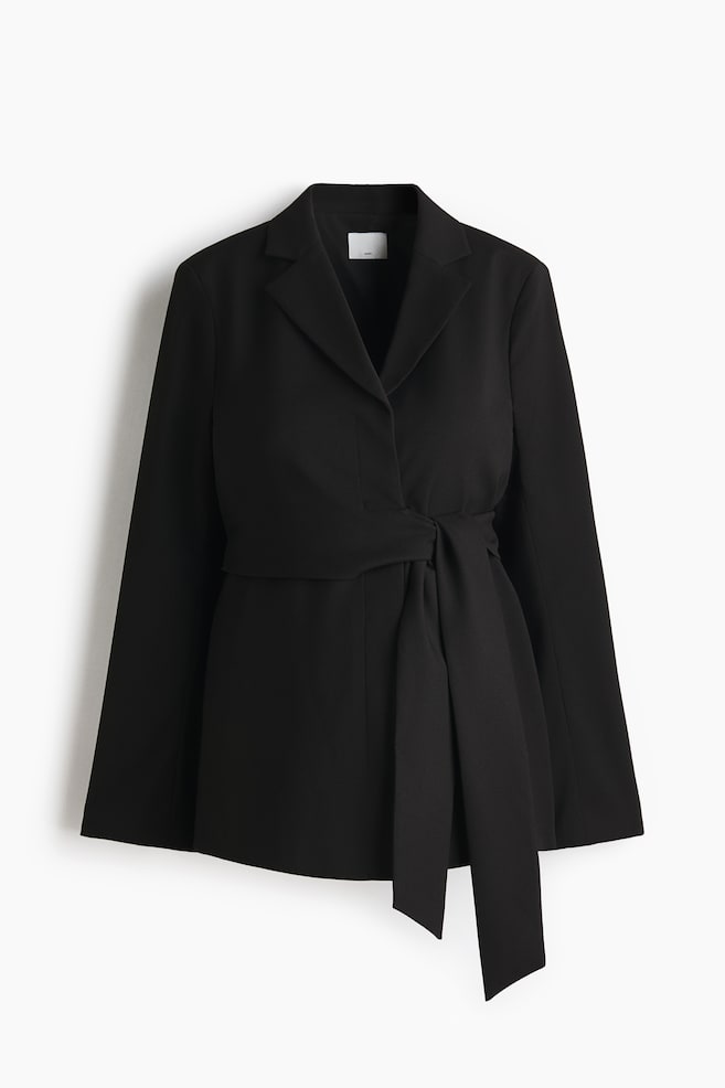MAMA Tie-belt blouse - Black - 1