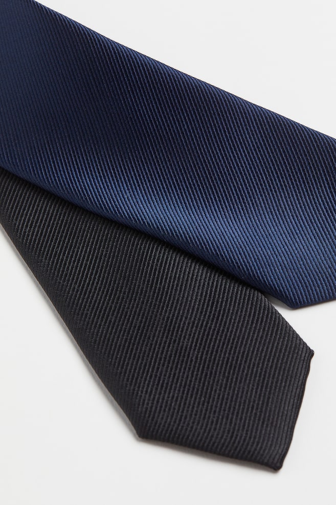 Lot de 2 cravates - Noir/bleu marine - 3