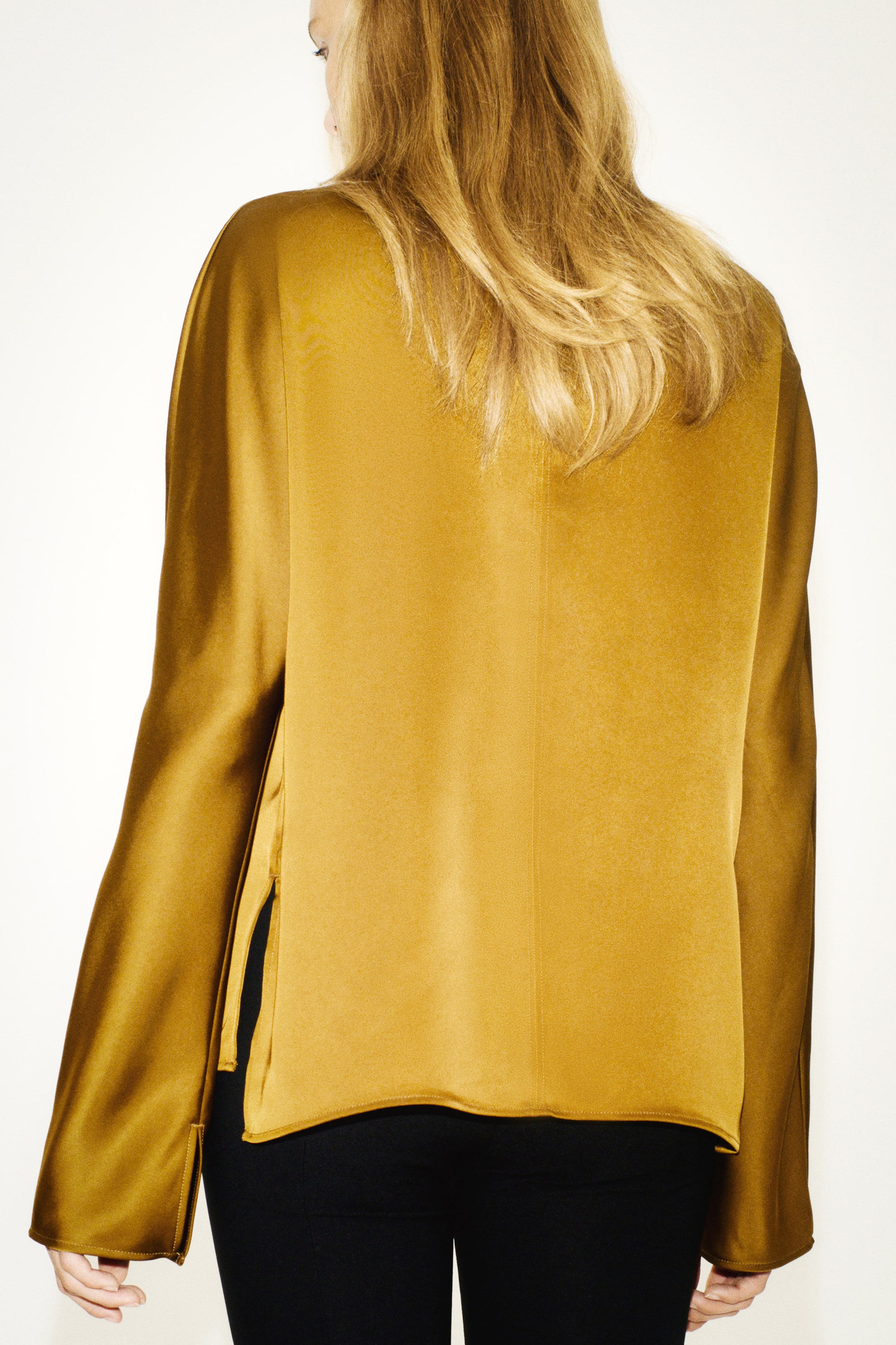 Satin Mock Turtleneck Top